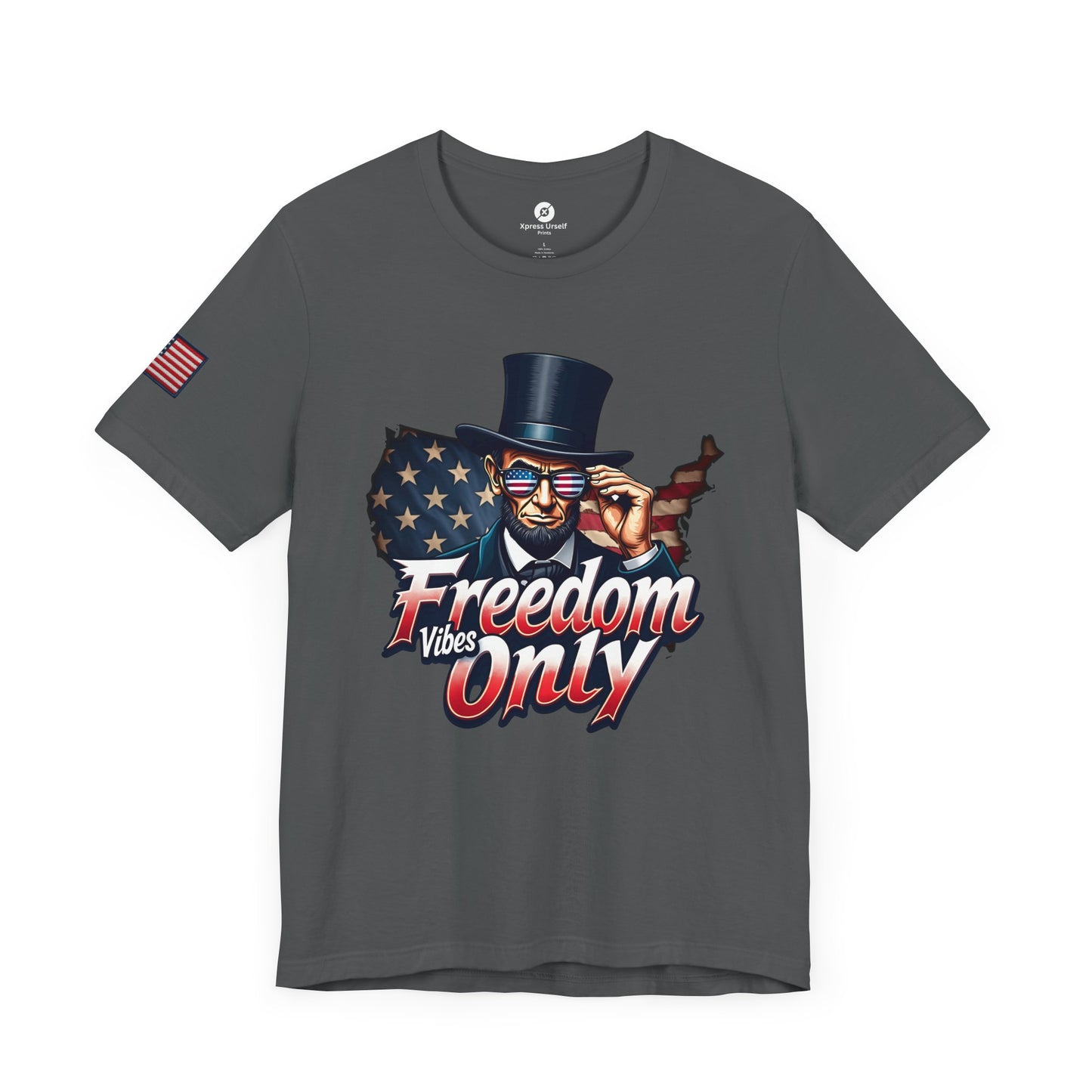 Freedom Vibes Only Unisex Short Sleeve Tee - Patriotic Graphic T-Shirt