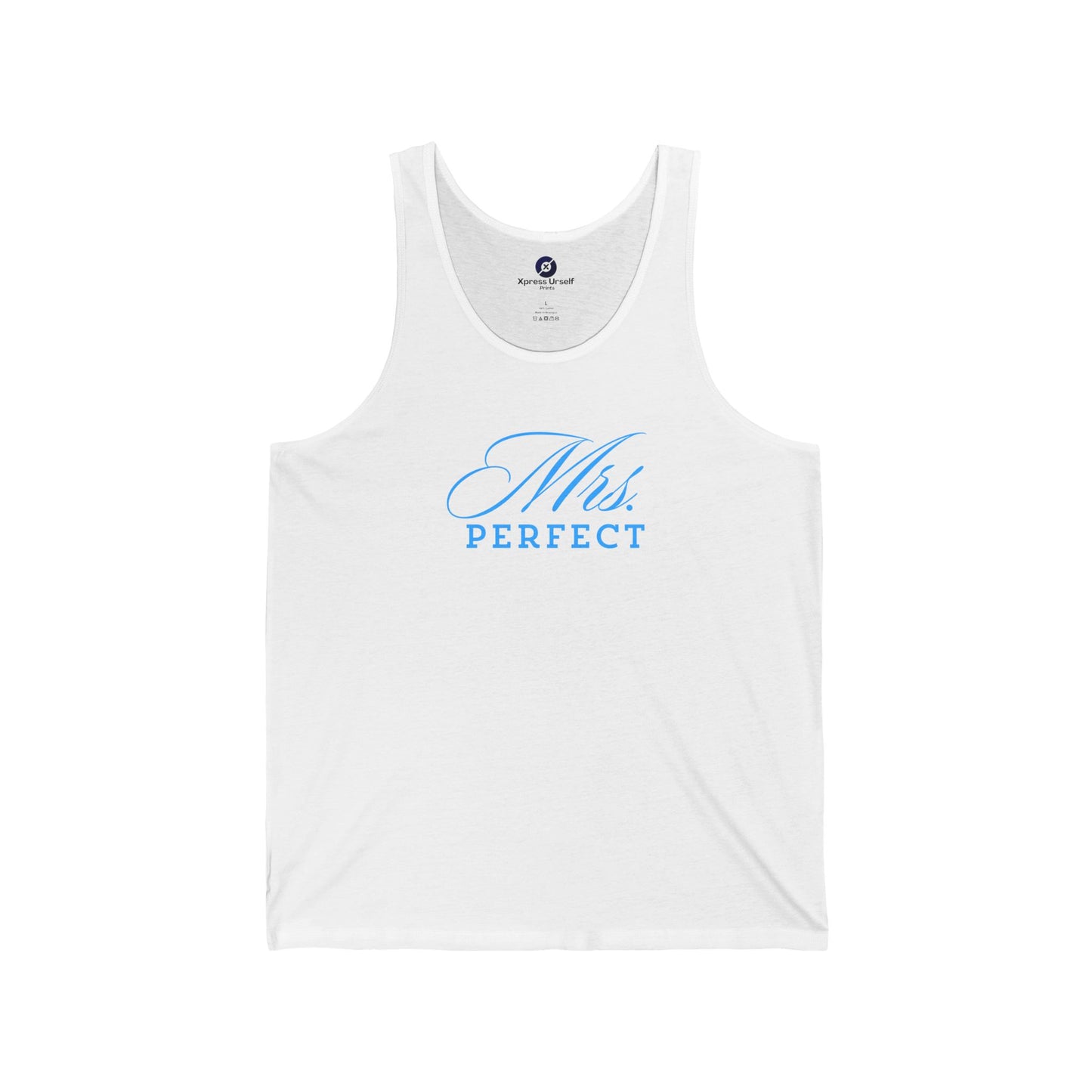 Mrs. Perfect Micro Rib Racer Tank Top, Flattering Summer Crop Top, Casual Daily Wear, Gift for Bridesmaids, Cute Workout Gear