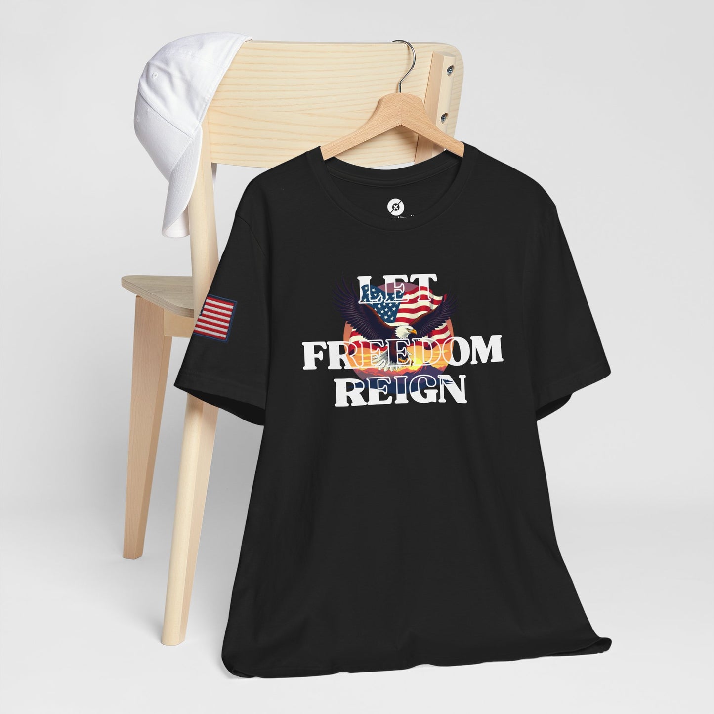Freedom Reign Unisex Short Sleeve Tee - Patriotic Eagle Design