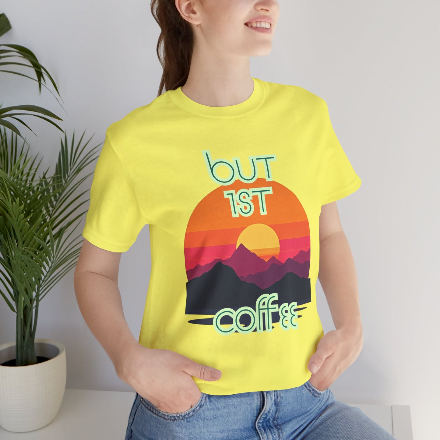 But First Coffee Unisex Jersey Tee - Fun Graphic Tee for Coffee Lovers