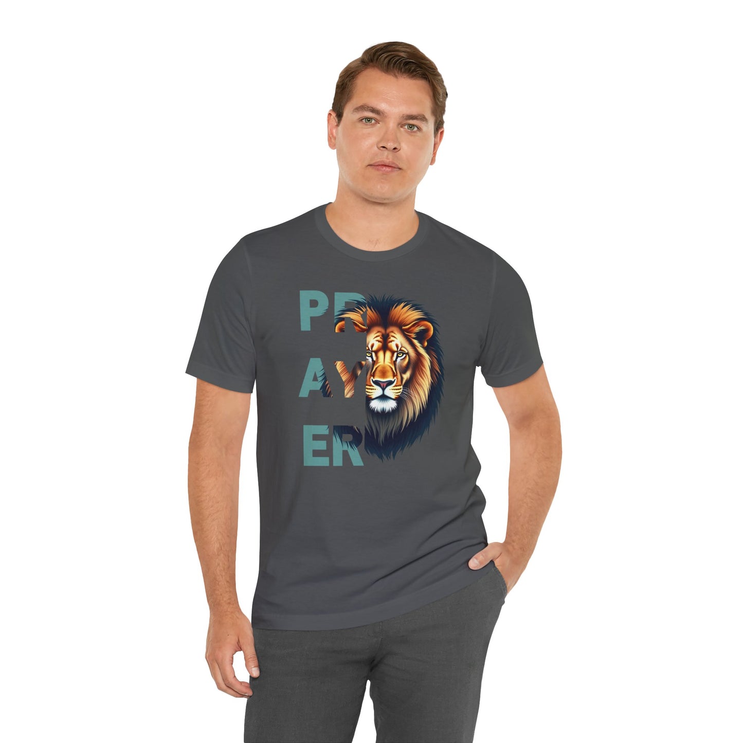 Prayer Lion Unisex Jersey Tee - Faith & Strength Shirt