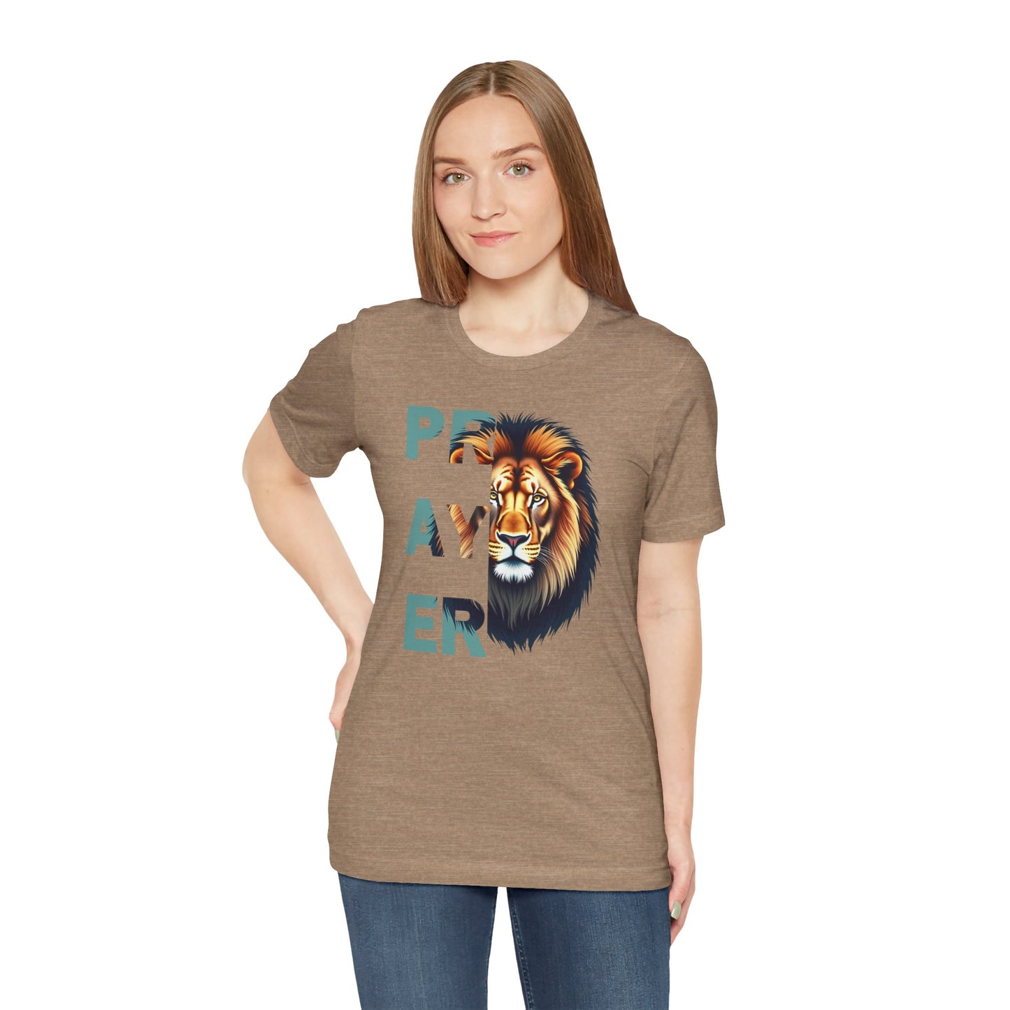 Prayer Lion Unisex Jersey Tee - Faith & Strength Shirt