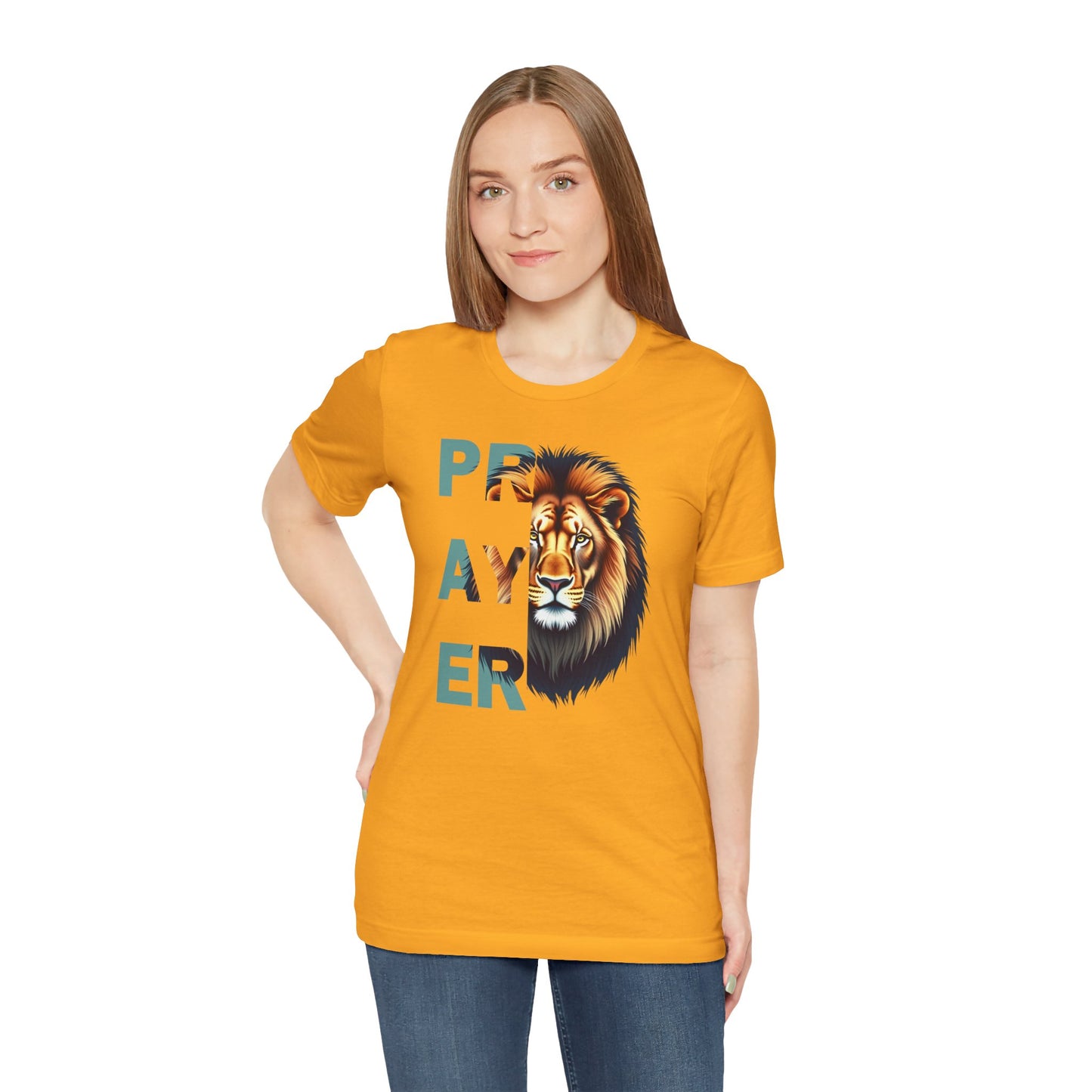 Prayer Lion Unisex Jersey Tee - Faith & Strength Shirt
