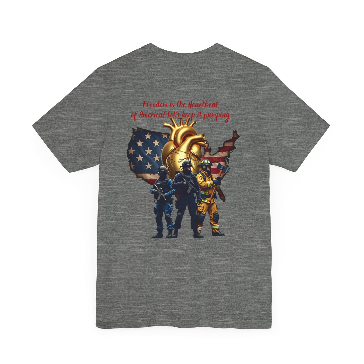 Freedom Inspired Unisex Tee - Heroic Theme with American Flag