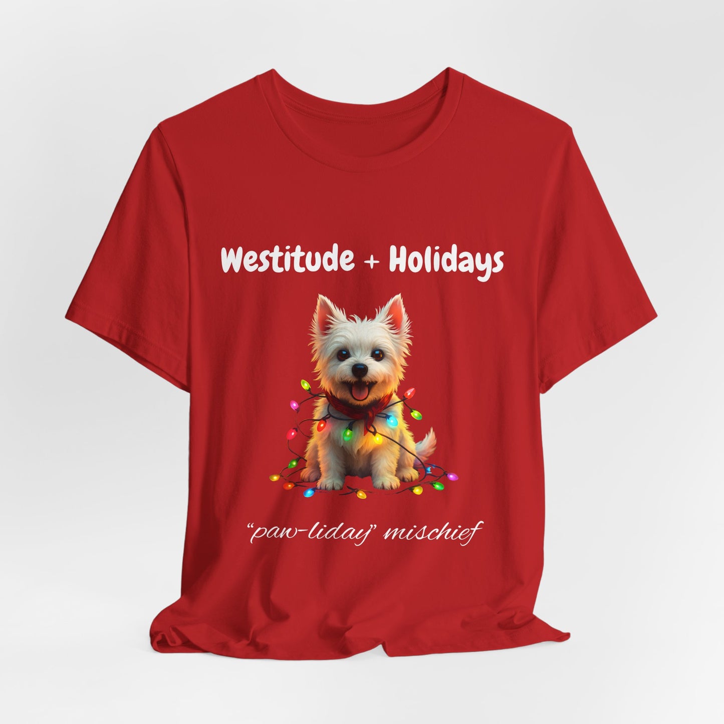 Festive Dog-Themed T-Shirt, Unisex Short Sleeve Tee for Pet Lovers, Perfect for Holiday Parties, Gift for Dog Owners, Christmas Apparel