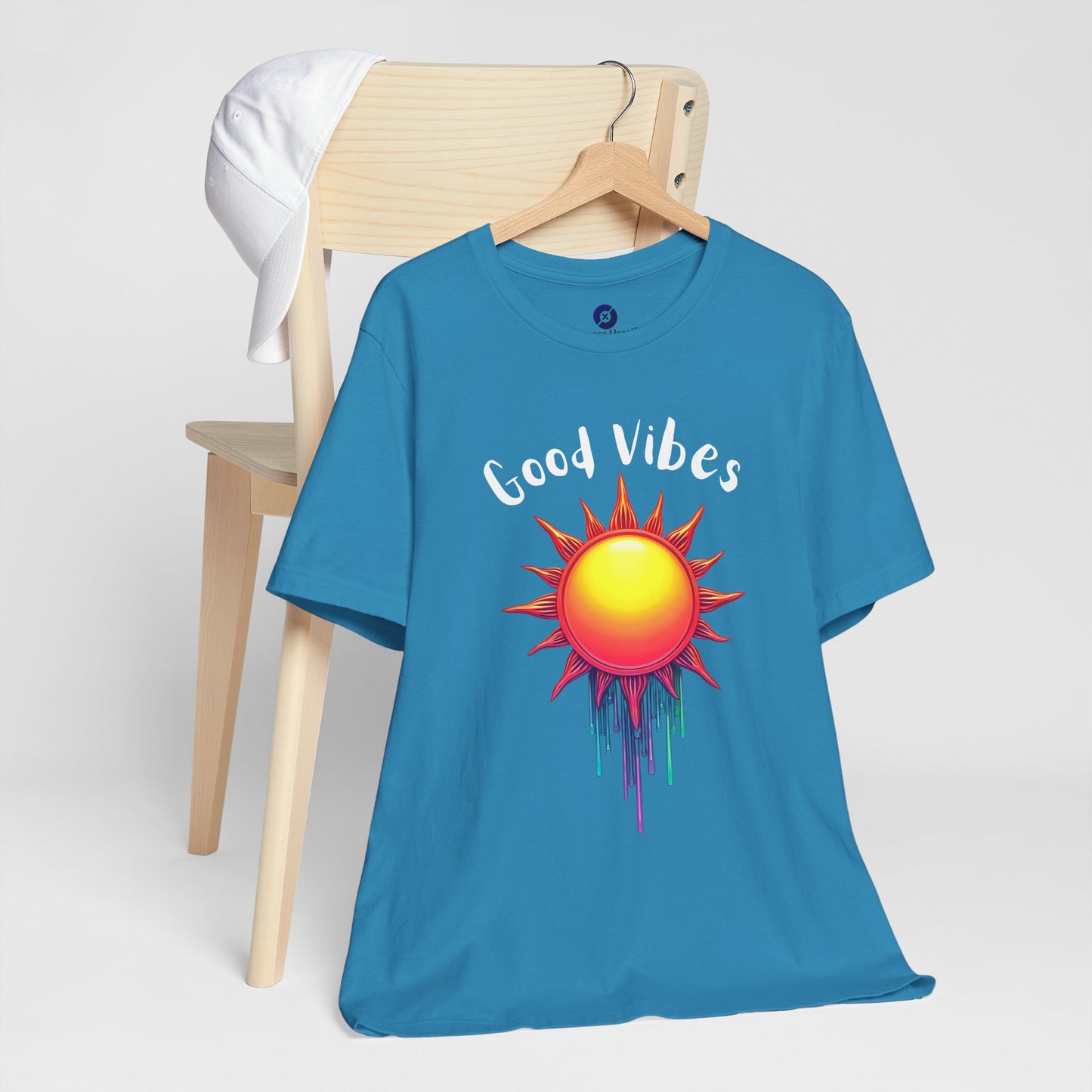 Good Vibes Unisex Short Sleeve Tee - Colorful Sun Design