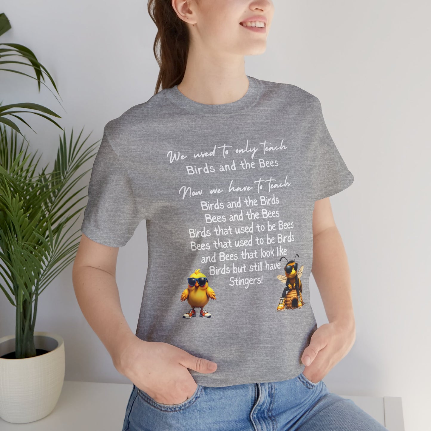 Funny Birds and Bees Tee - Unisex Short Sleeve T-Shirt, Parenting Humor Shirt, Educational Gift, Adult Humor, Nature Lover Tee