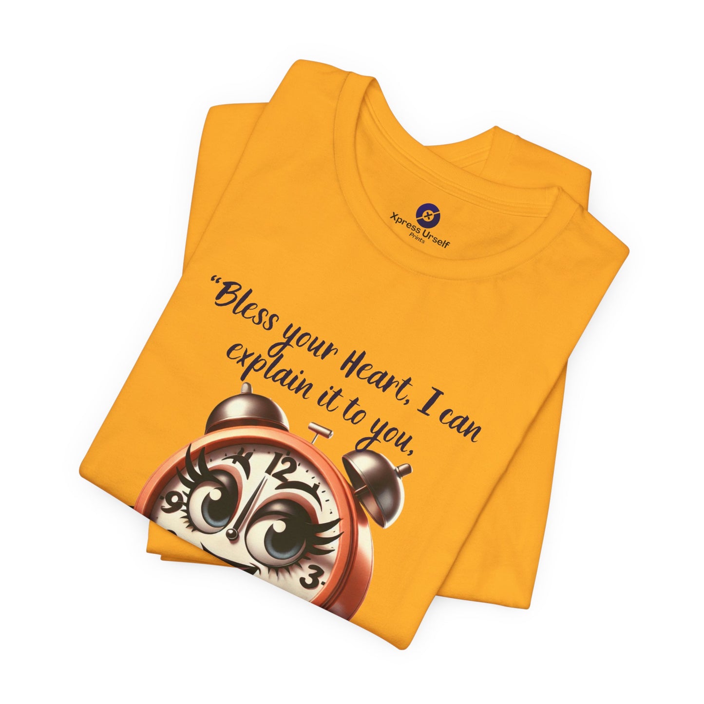 Quirky Clock Graphic Tee - "Bless Your Heart" Quote