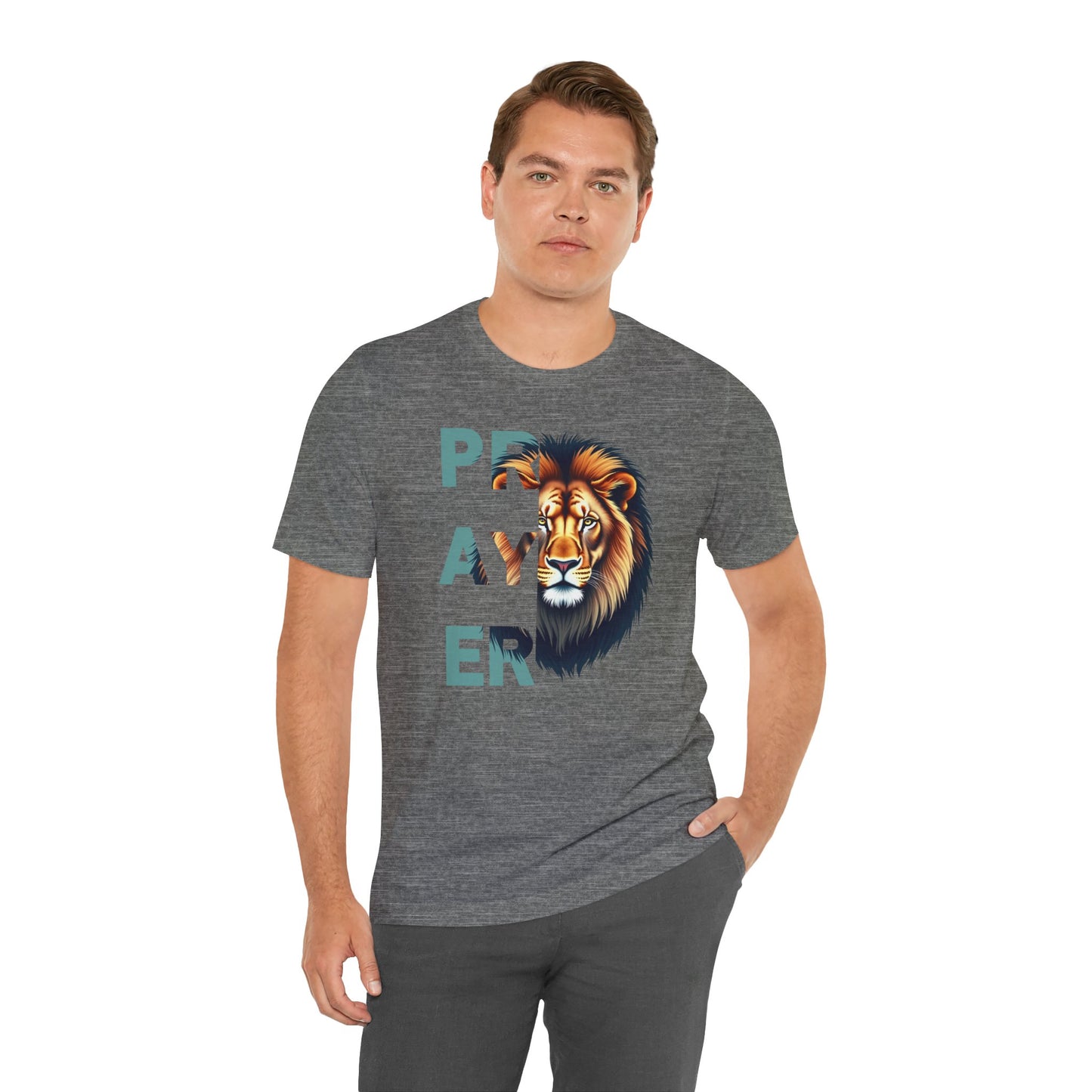 Prayer Lion Unisex Jersey Tee - Faith & Strength Shirt