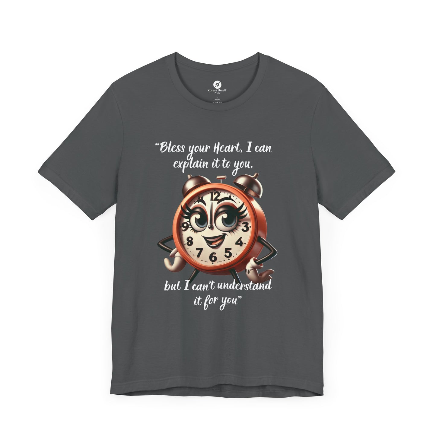 Quirky Clock Graphic Tee - "Bless Your Heart" Quote