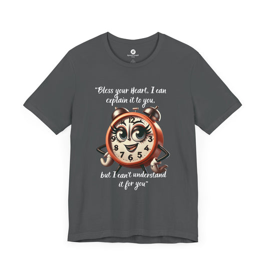 Quirky Clock Graphic Tee - "Bless Your Heart" Quote