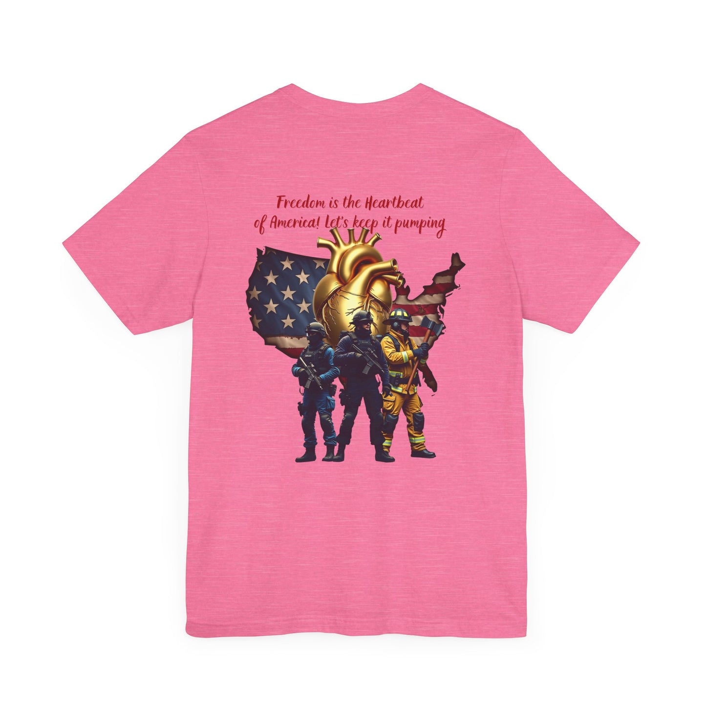 Freedom Inspired Unisex Tee - Heroic Theme with American Flag