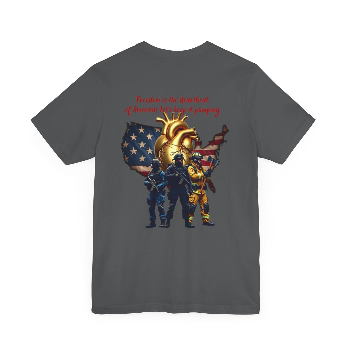 Freedom Inspired Unisex Tee - Heroic Theme with American Flag