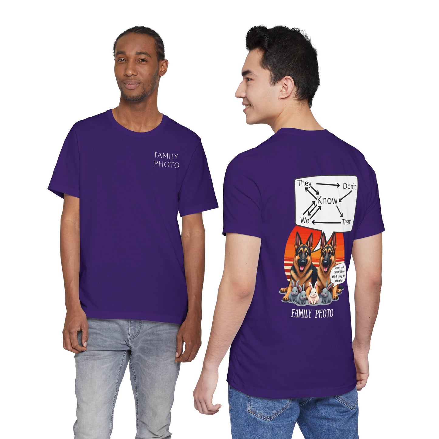 Funny Family Photo Dog Tee | Unisex Jersey Short Sleeve Shirt