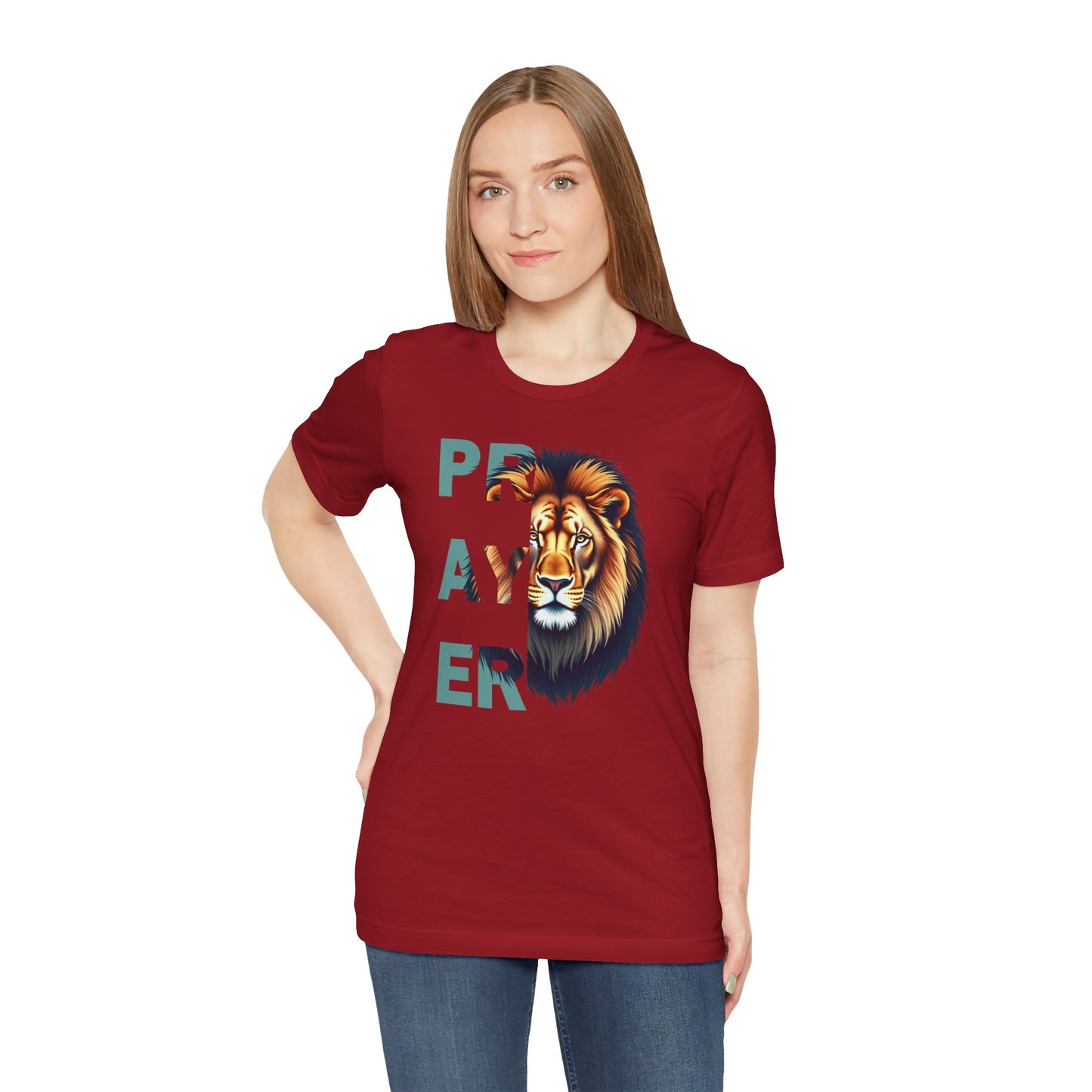 Prayer Lion Unisex Jersey Tee - Faith & Strength Shirt
