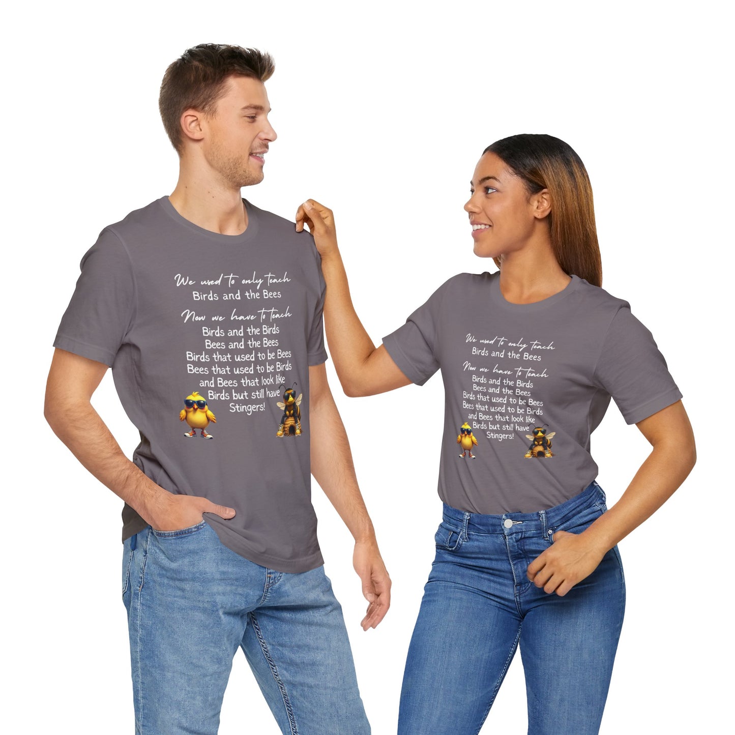 Funny Birds and Bees Tee - Unisex Short Sleeve T-Shirt, Parenting Humor Shirt, Educational Gift, Adult Humor, Nature Lover Tee