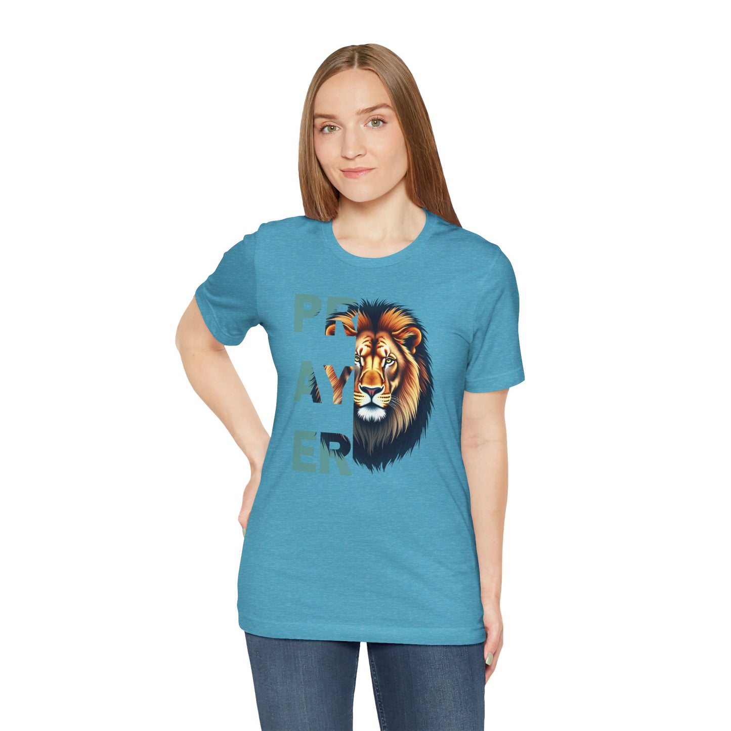 Prayer Lion Unisex Jersey Tee - Faith & Strength Shirt