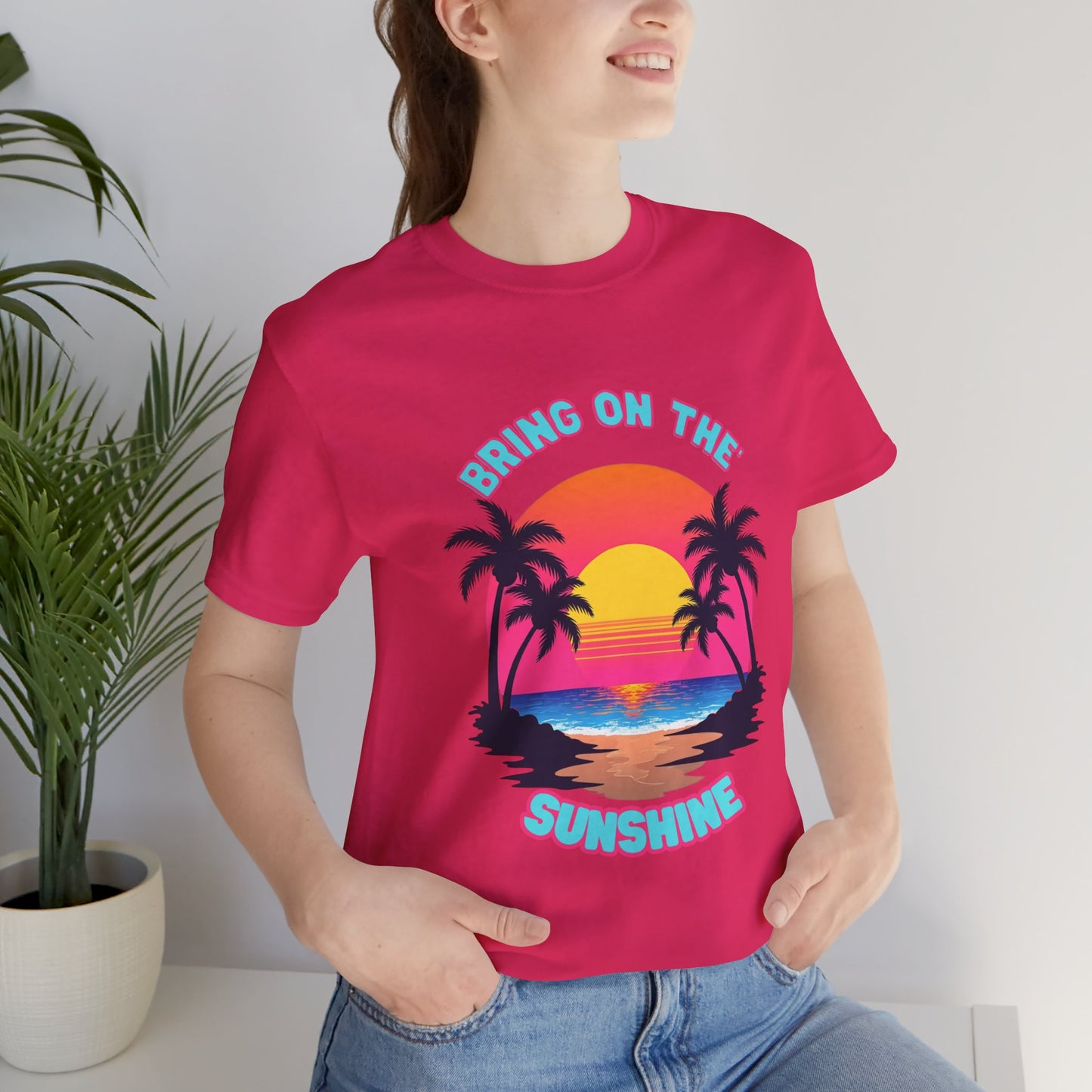 Unisex Jersey Tee - 'Bring on the Sunshine' Tropical Vibe