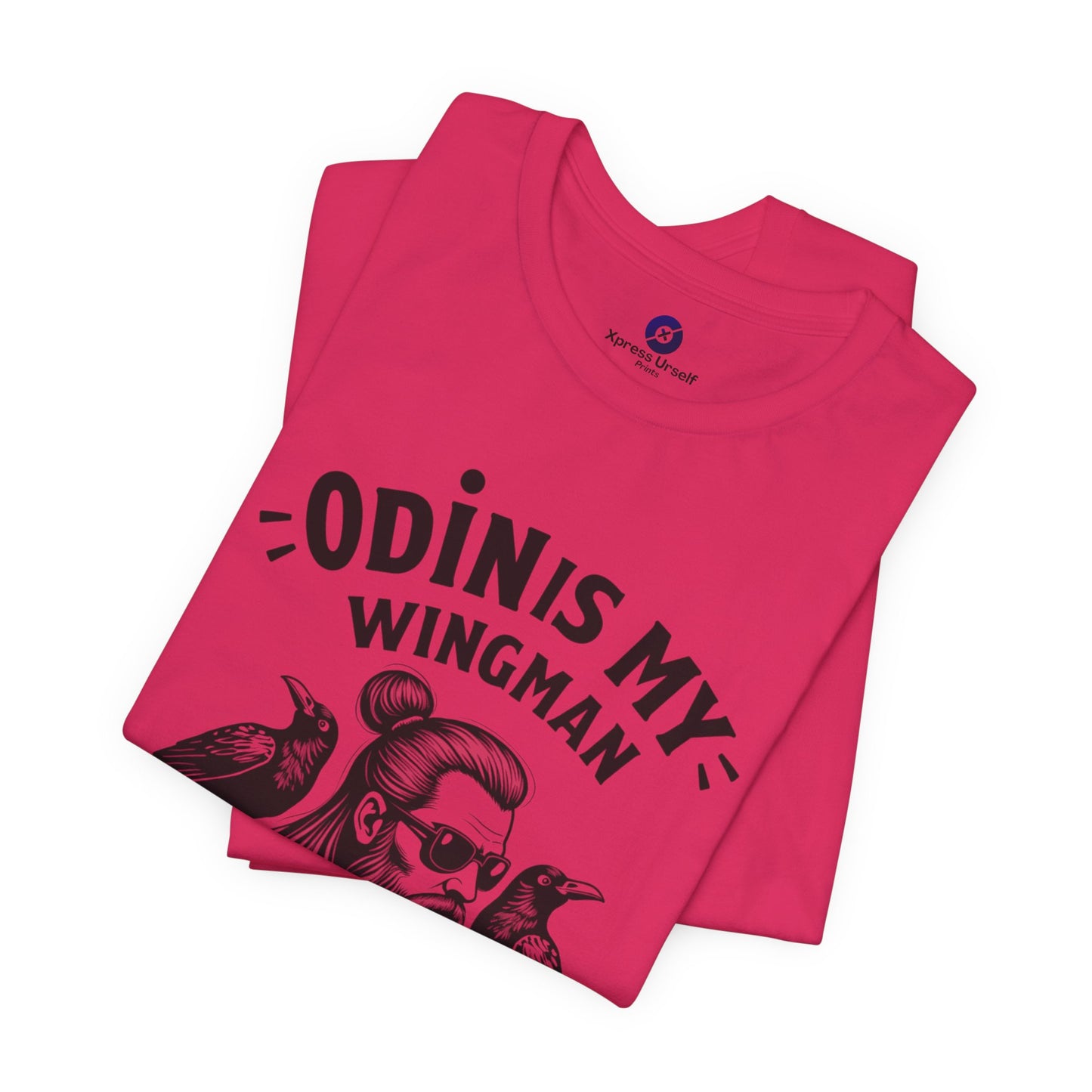 Odin's My Wingman Graphic Tee - Unisex Jersey Short Sleeve Shirt for Mythology Lovers