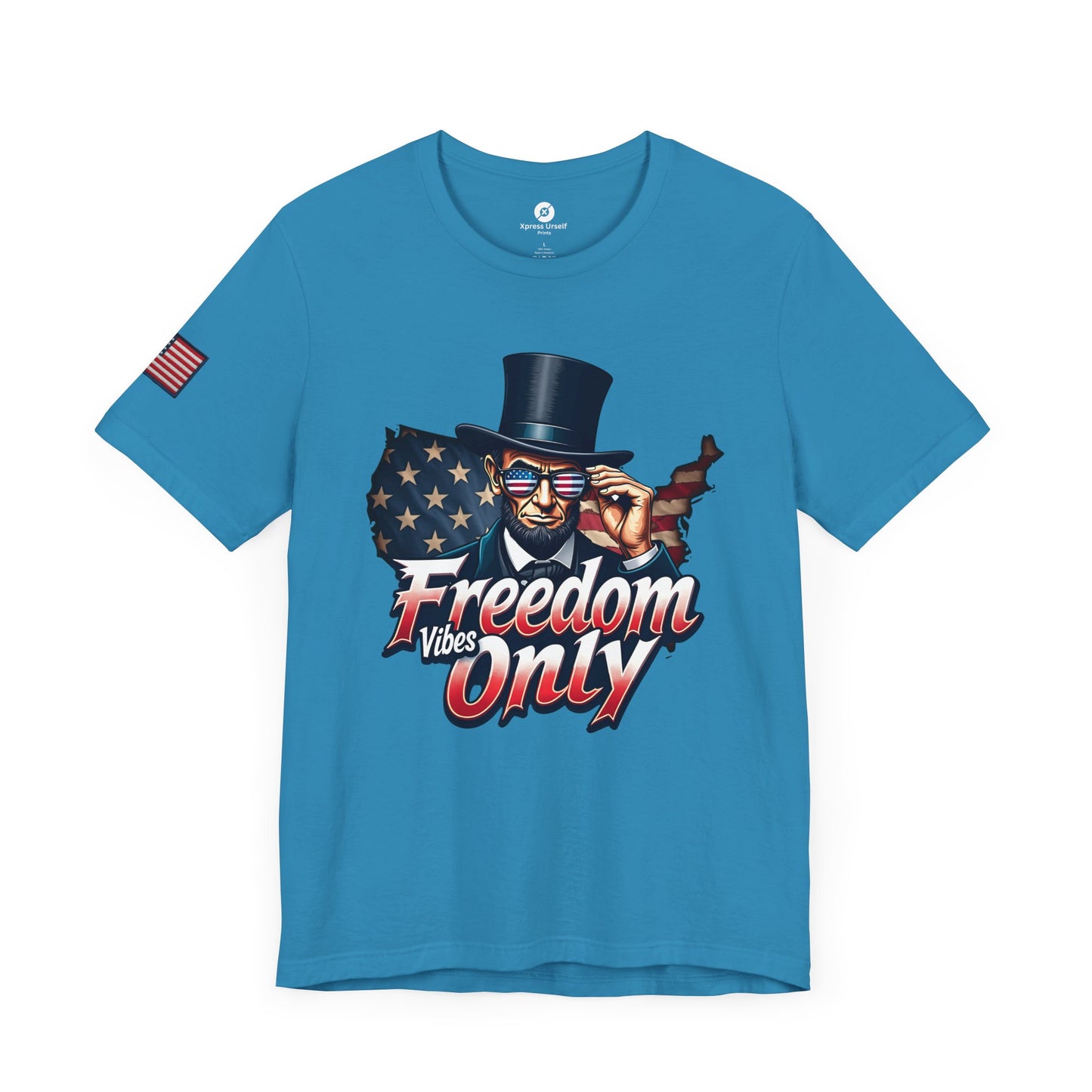 Freedom Vibes Only Unisex Short Sleeve Tee - Patriotic Graphic T-Shirt