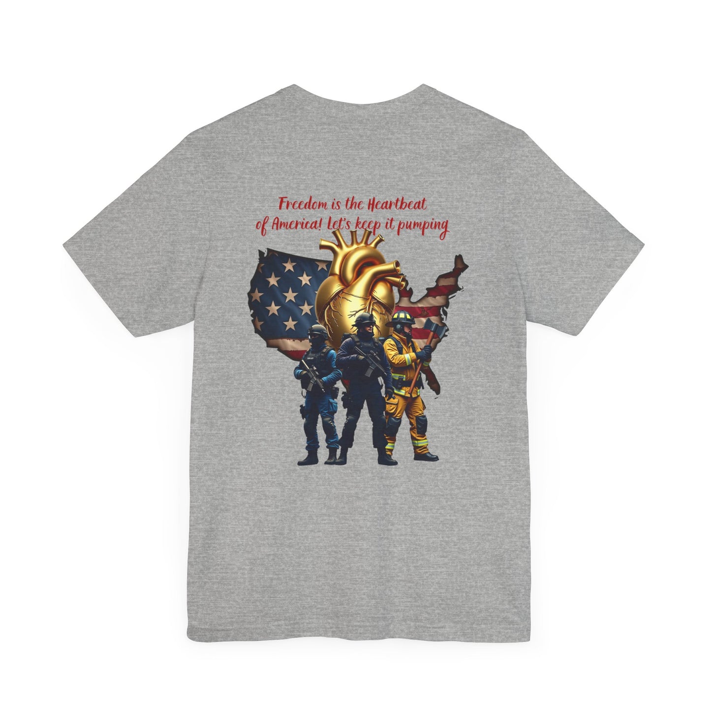 Freedom Inspired Unisex Tee - Heroic Theme with American Flag