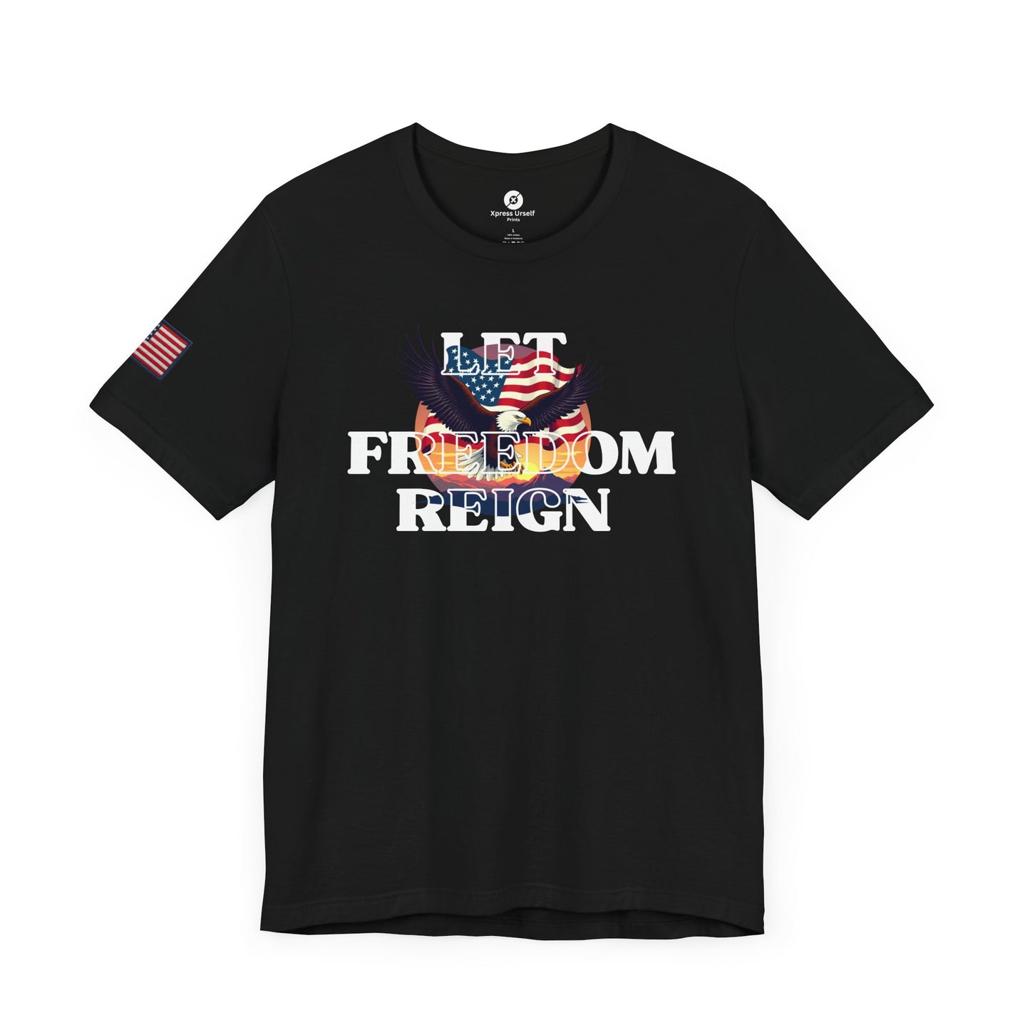 Freedom Reign Unisex Short Sleeve Tee - Patriotic Eagle Design