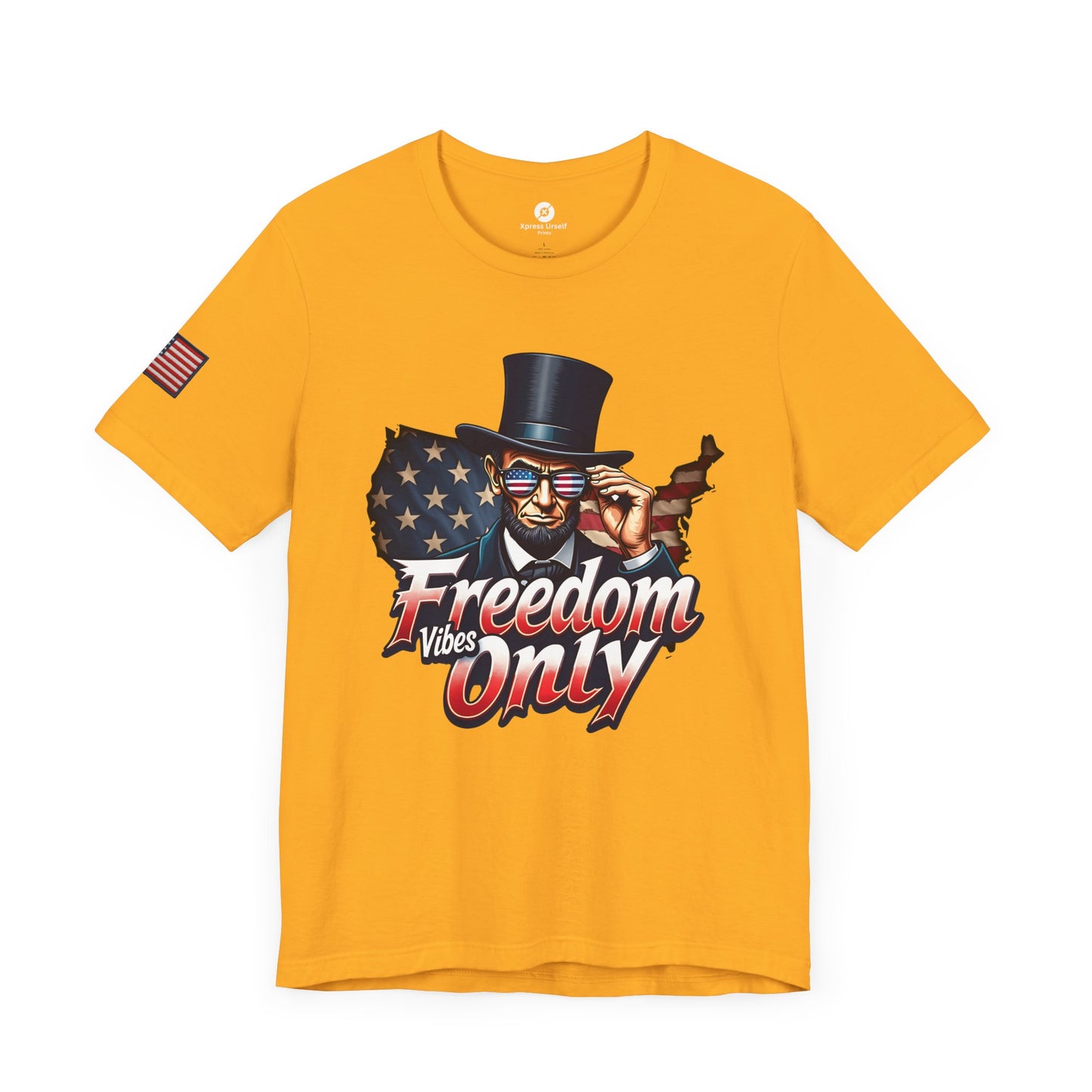 Freedom Vibes Only Unisex Short Sleeve Tee - Patriotic Graphic T-Shirt