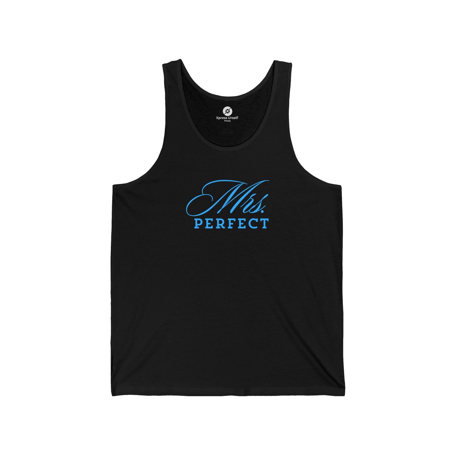 Mrs. Perfect Micro Rib Racer Tank Top, Flattering Summer Crop Top, Casual Daily Wear, Gift for Bridesmaids, Cute Workout Gear
