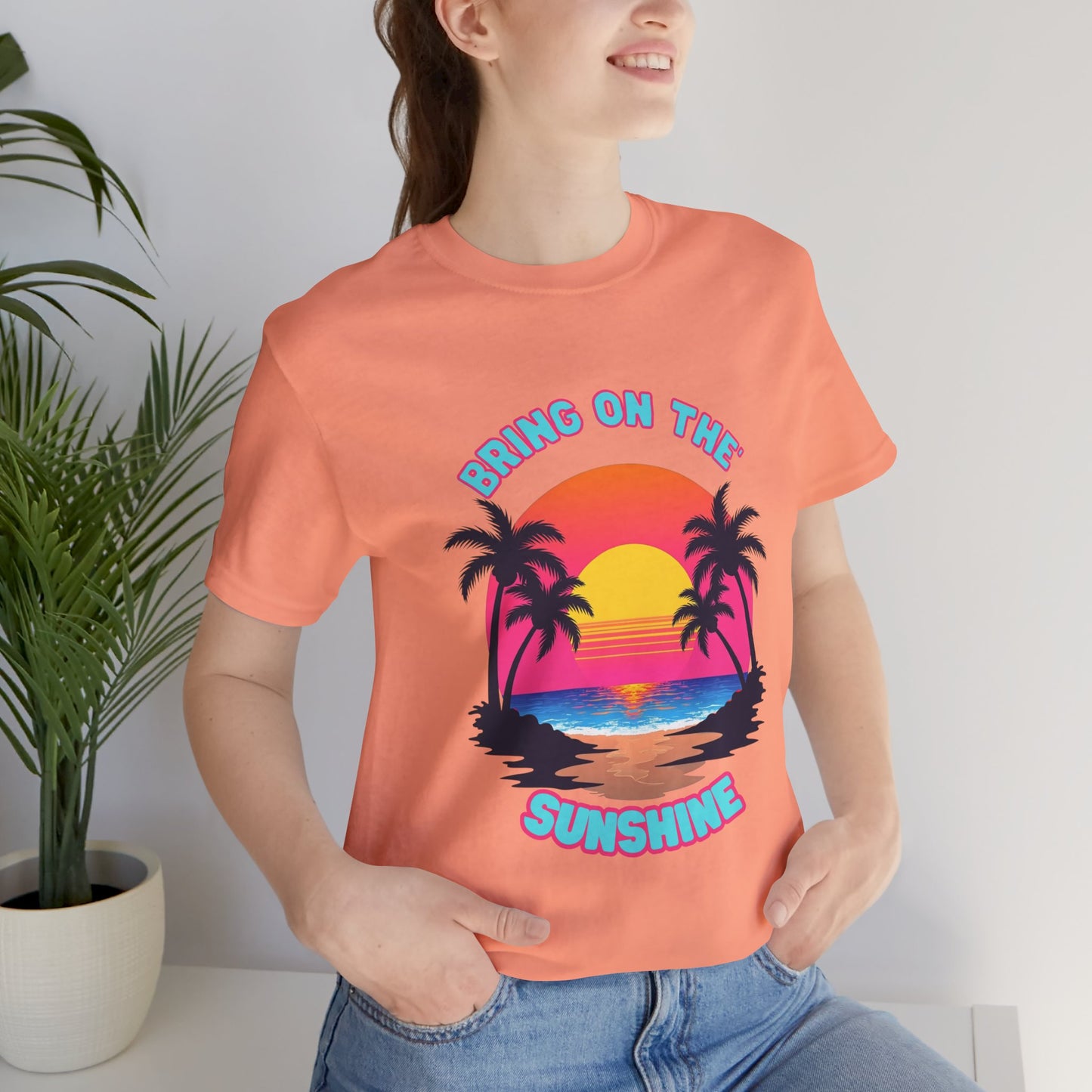 Unisex Jersey Tee - 'Bring on the Sunshine' Tropical Vibe