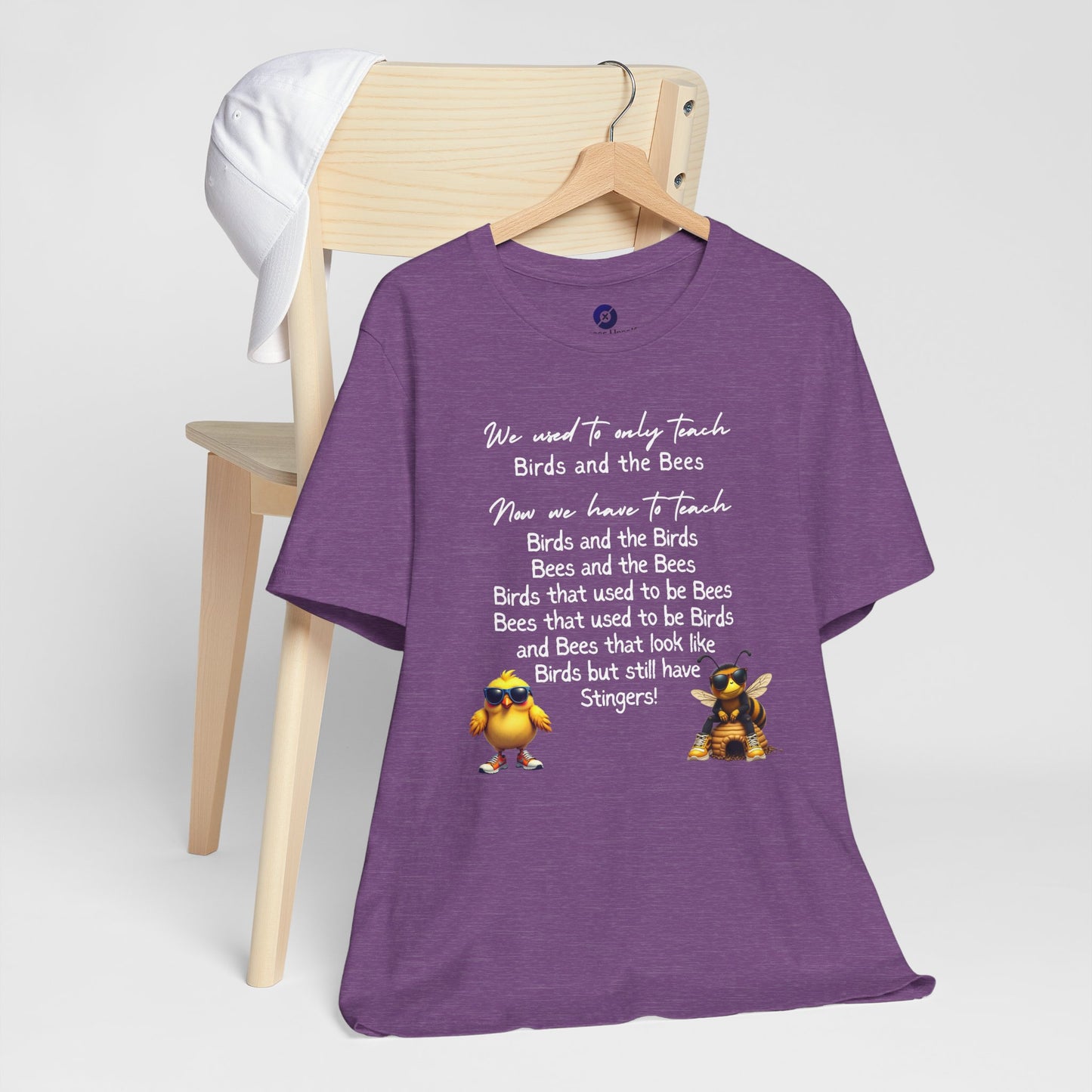 Funny Birds and Bees Tee - Unisex Short Sleeve T-Shirt, Parenting Humor Shirt, Educational Gift, Adult Humor, Nature Lover Tee