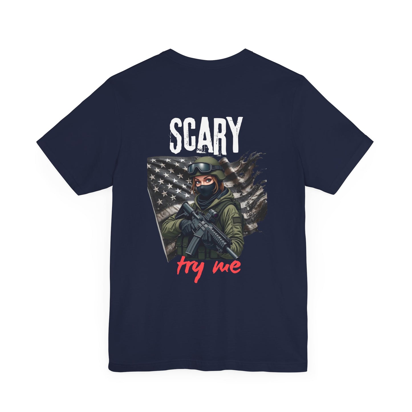 Female Scary Graphic Tee - Unisex Short Sleeve T-Shirt for Bold Statements