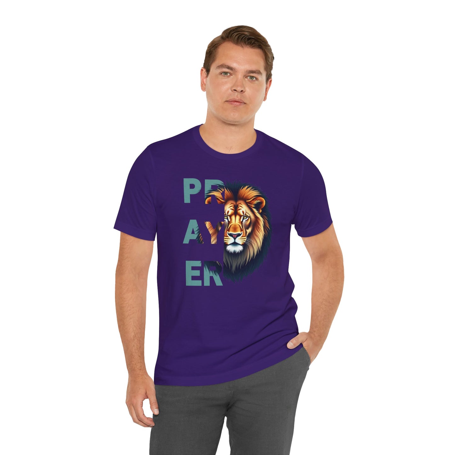 Prayer Lion Unisex Jersey Tee - Faith & Strength Shirt