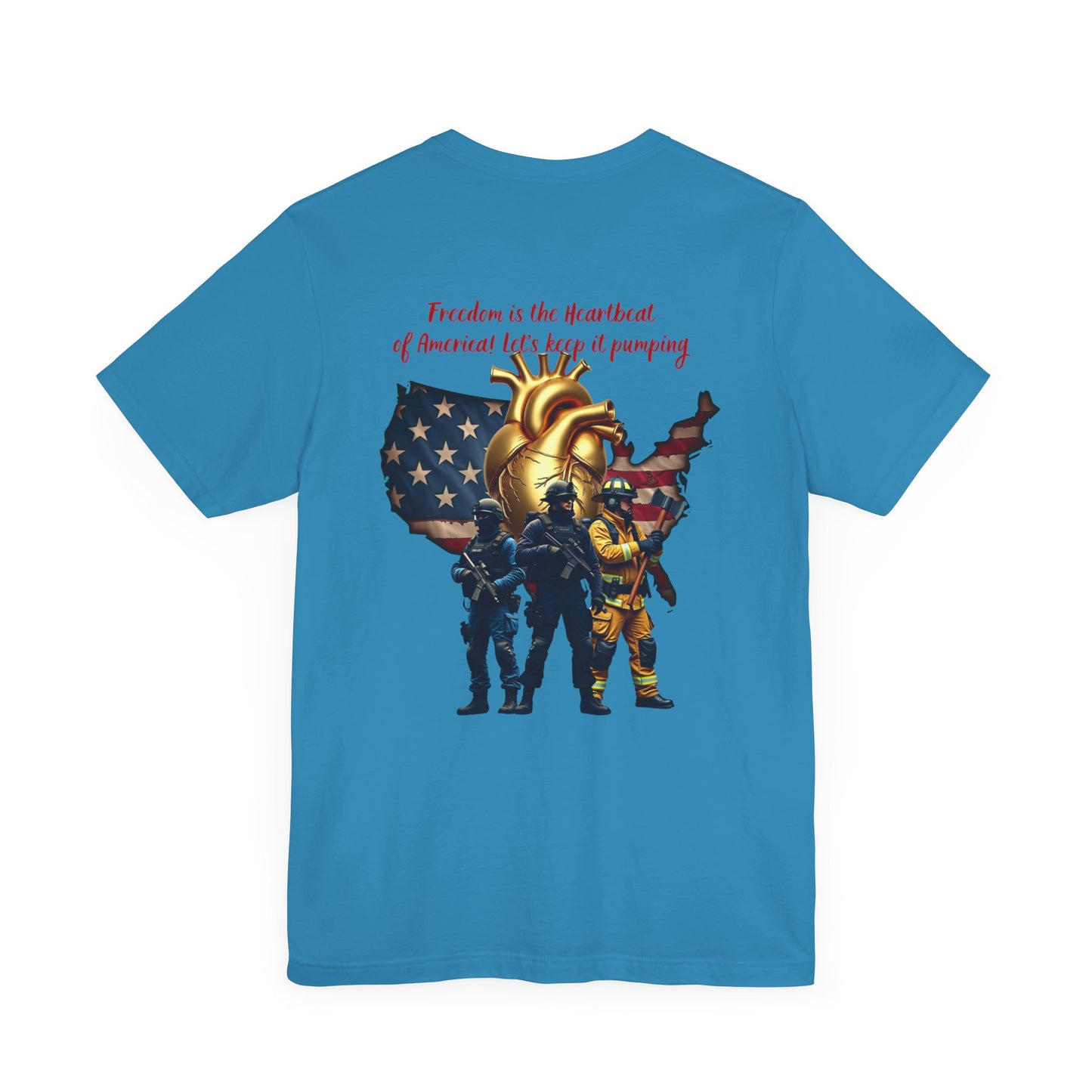 Freedom Inspired Unisex Tee - Heroic Theme with American Flag