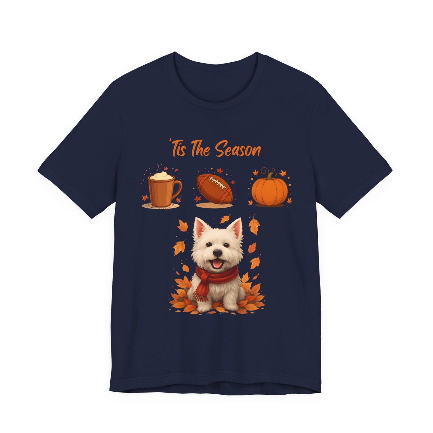 Fall-Themed Pet Lover Tee, Cozy Autumn Short Sleeve Shirt, Cute Dog Graphic T-Shirt, Comfortable Casual Tee, Ideal for Thanksgiving