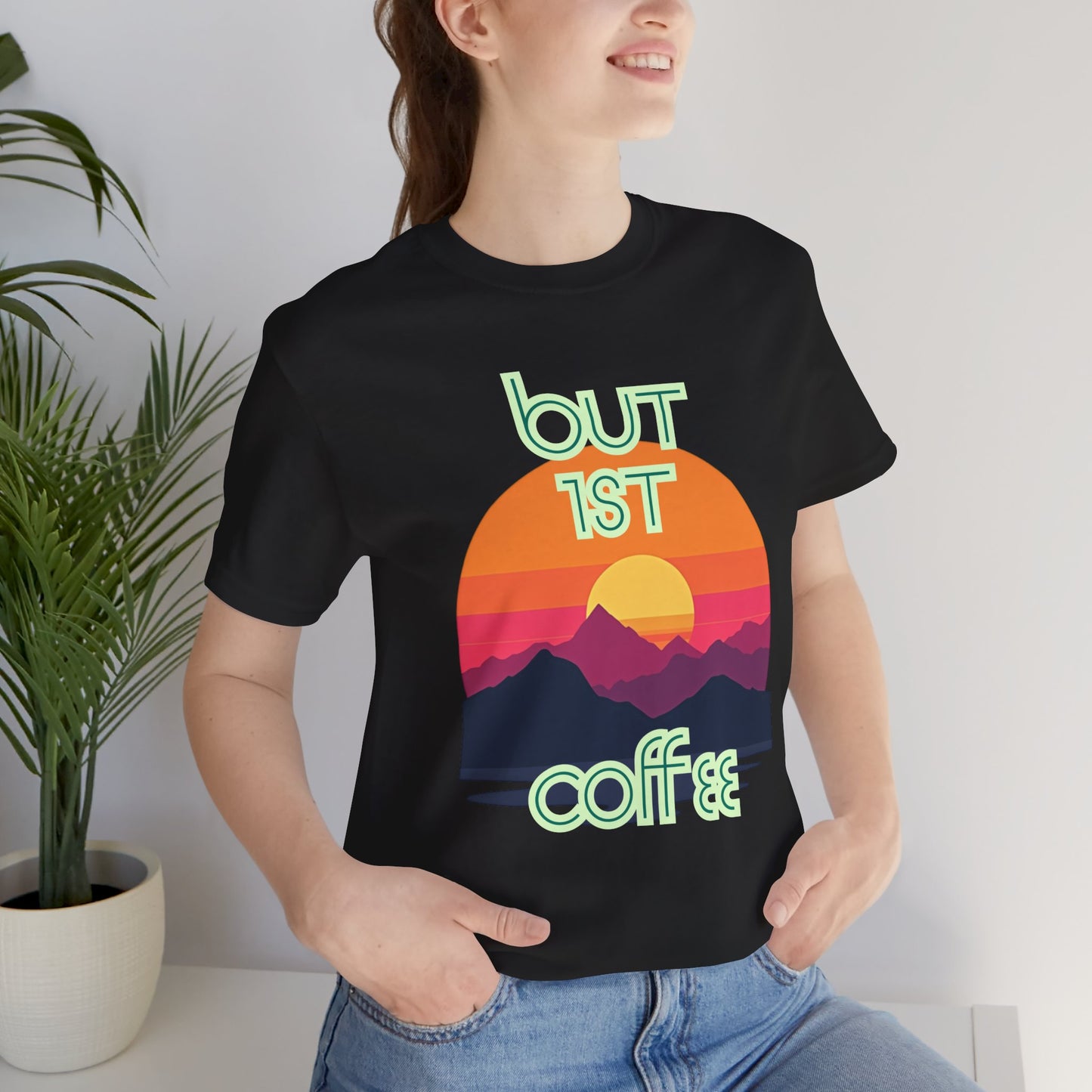 But First Coffee Unisex Jersey Tee - Fun Graphic Tee for Coffee Lovers