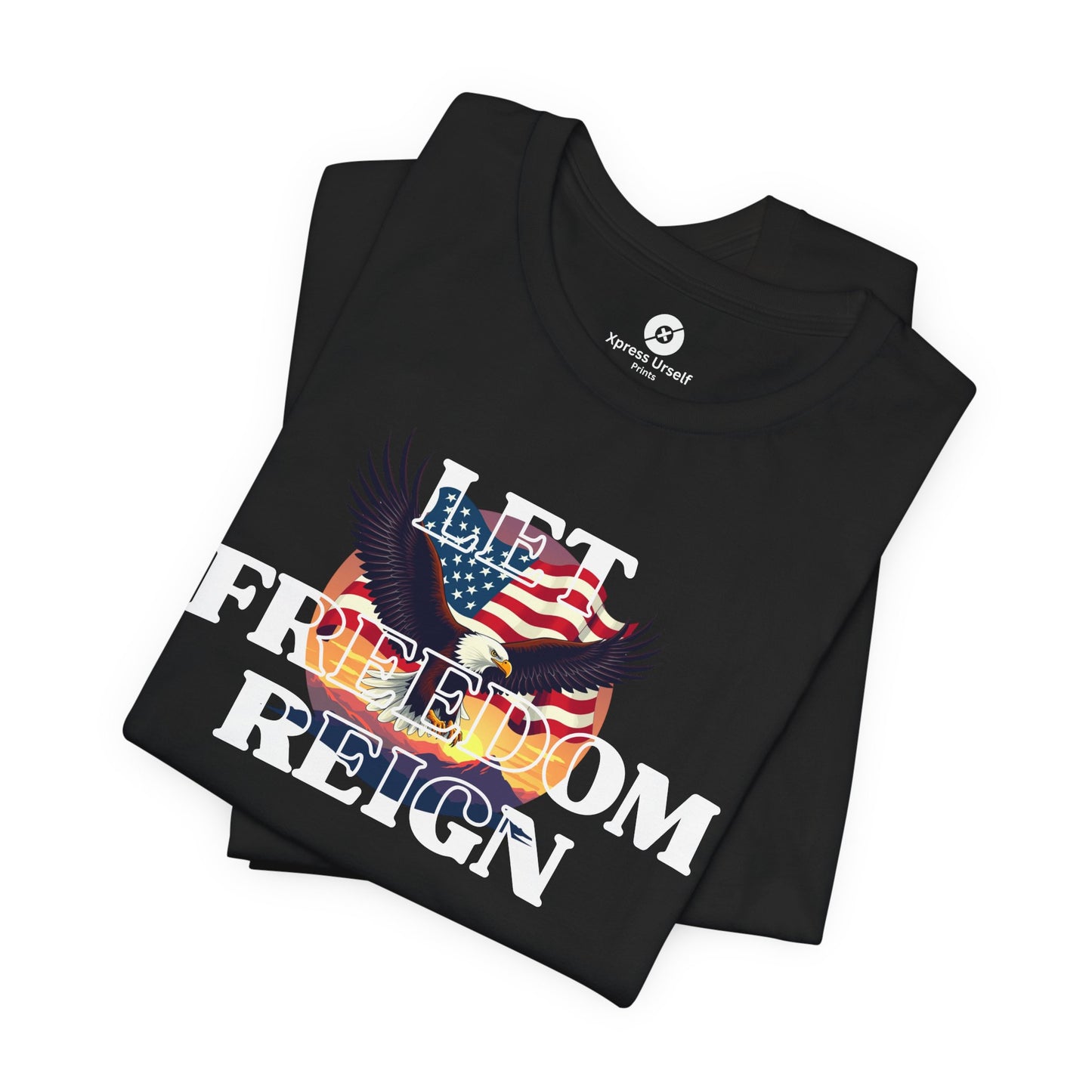 Freedom Reign Unisex Short Sleeve Tee - Patriotic Eagle Design