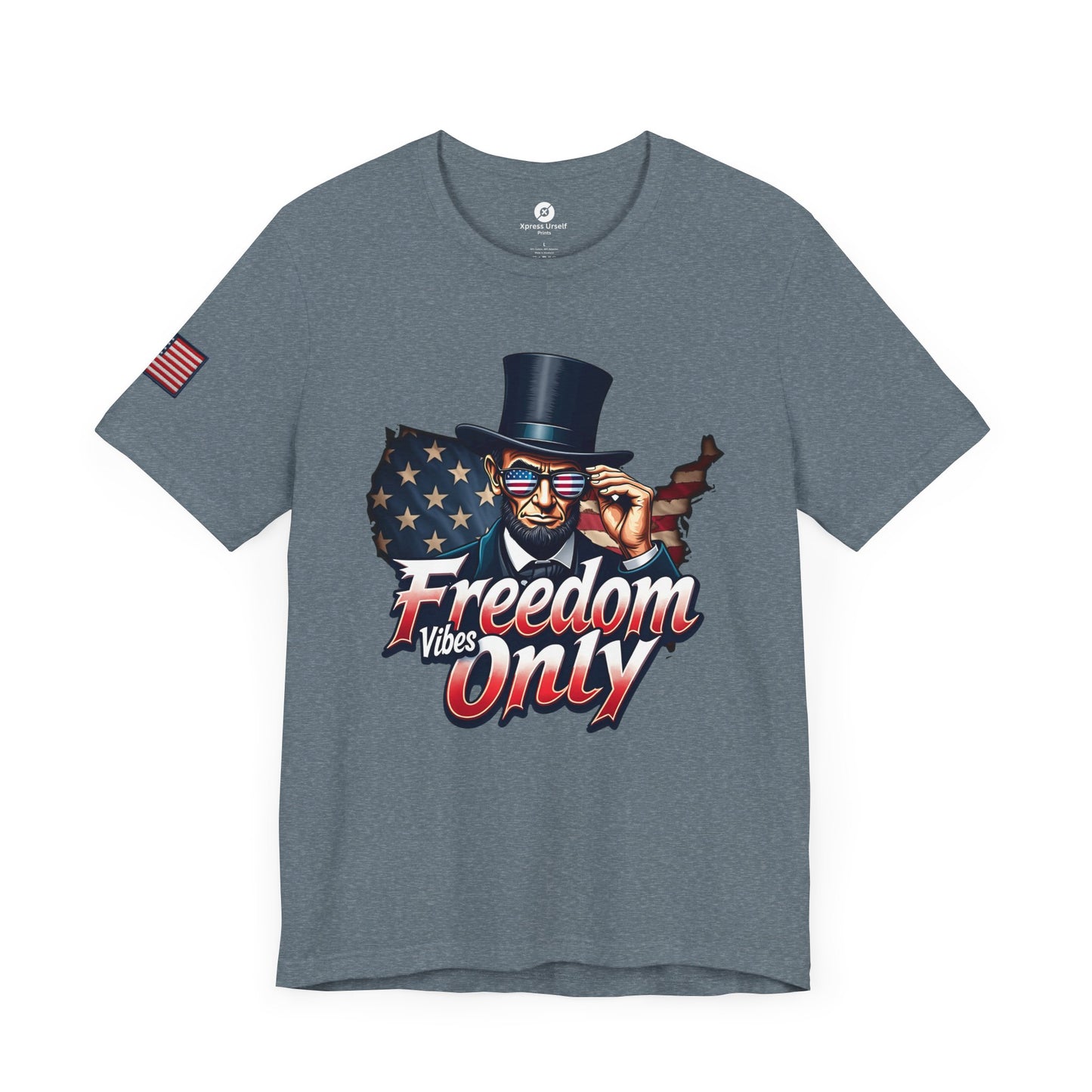 Freedom Vibes Only Unisex Short Sleeve Tee - Patriotic Graphic T-Shirt