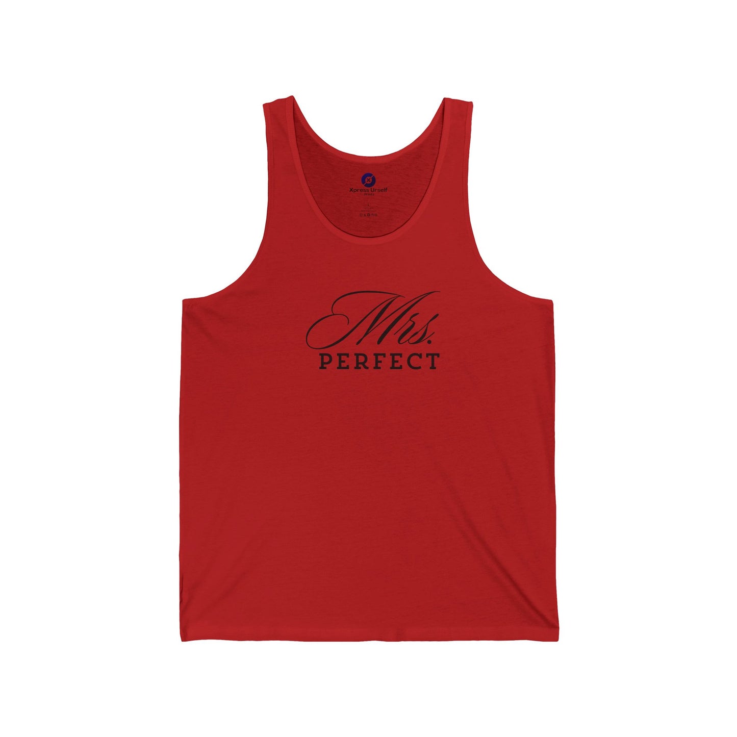 Mrs. Perfect Micro Rib Racer Tank Top, Flattering Summer Crop Top, Casual Daily Wear, Gift for Bridesmaids, Cute Workout Gear