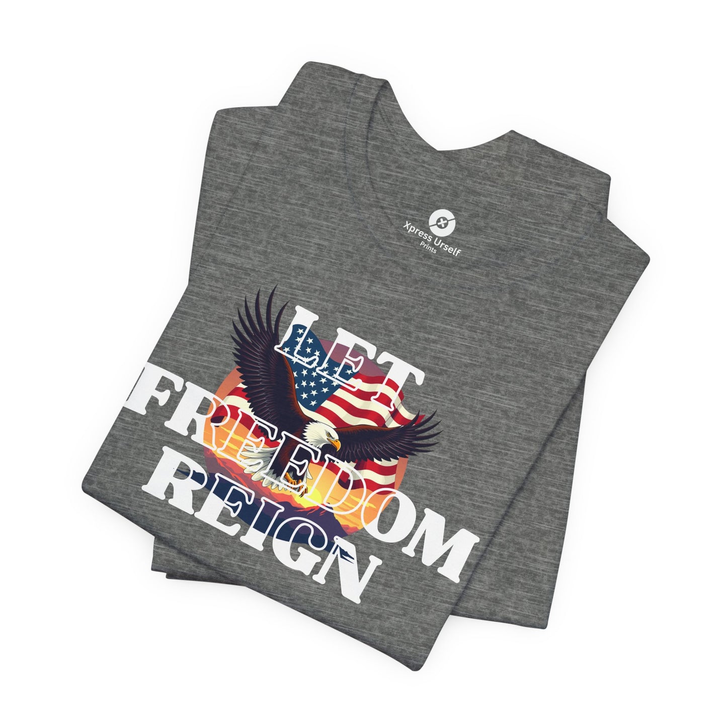 Freedom Reign Unisex Short Sleeve Tee - Patriotic Eagle Design