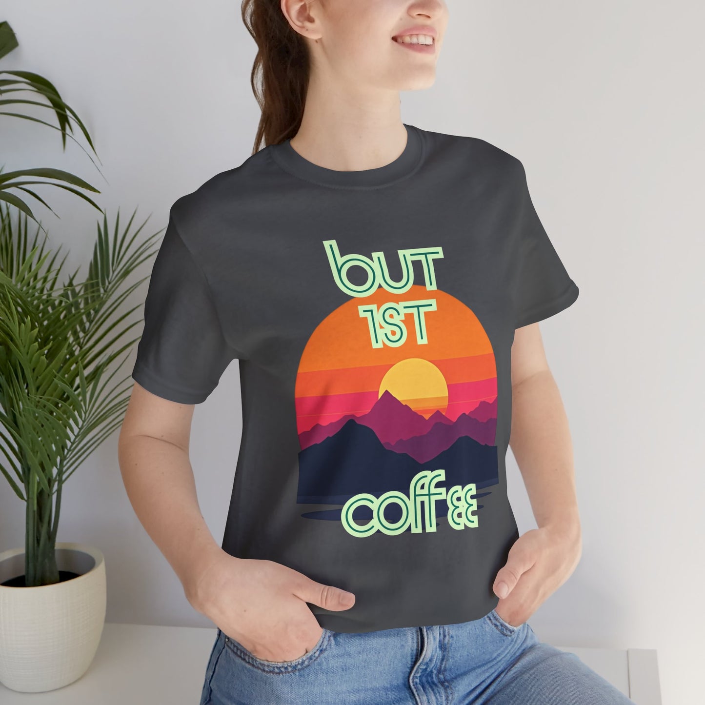 But First Coffee Unisex Jersey Tee - Fun Graphic Tee for Coffee Lovers
