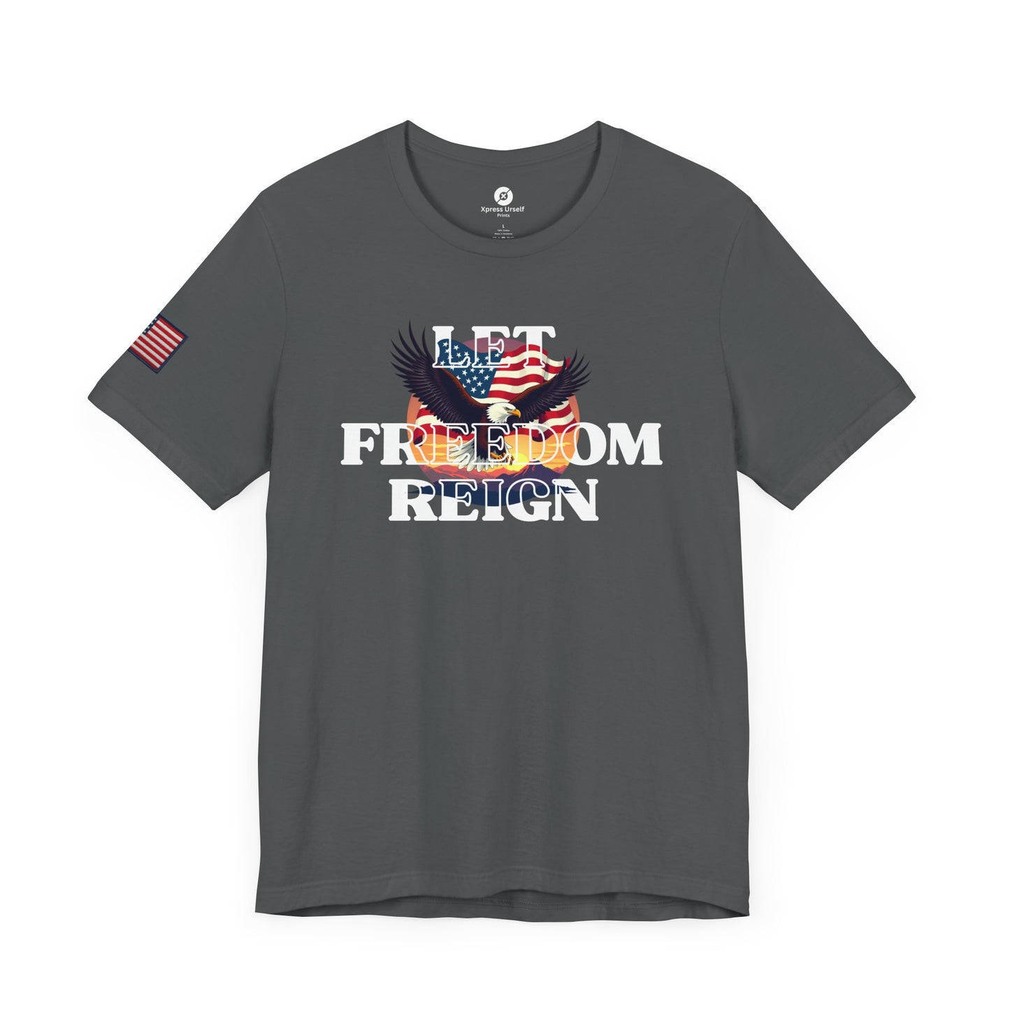 Freedom Reign Unisex Short Sleeve Tee - Patriotic Eagle Design