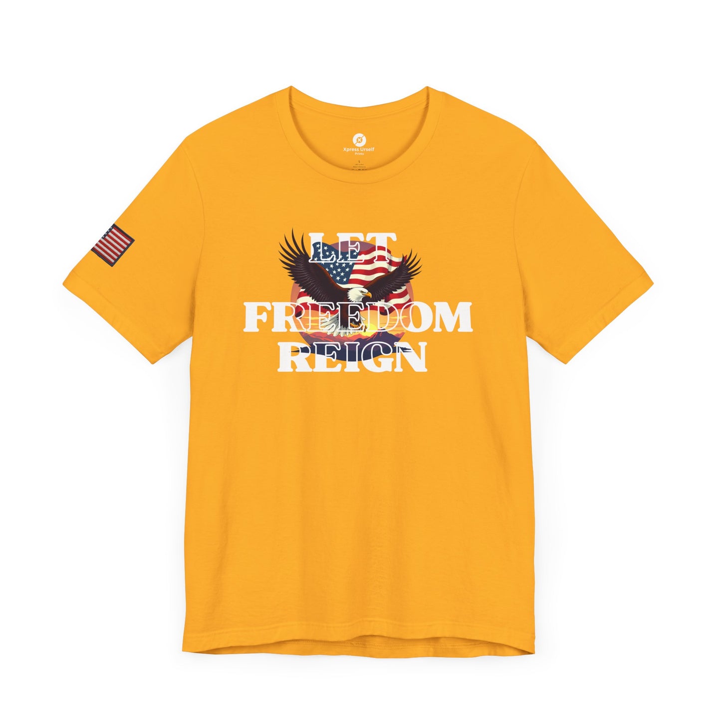Freedom Reign Unisex Short Sleeve Tee - Patriotic Eagle Design