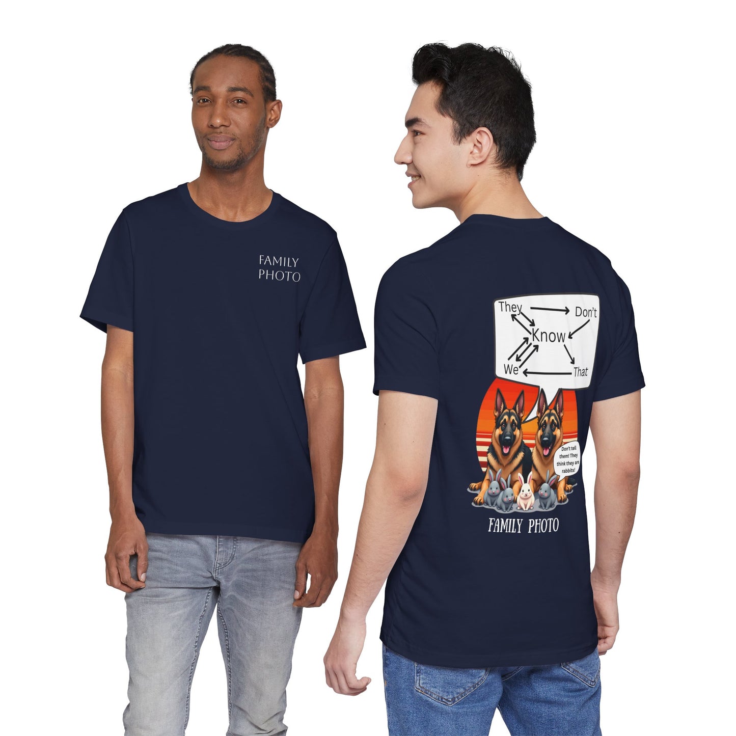 Funny Family Photo Dog Tee | Unisex Jersey Short Sleeve Shirt