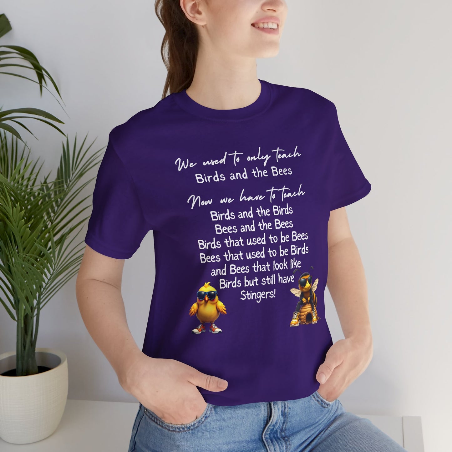 Funny Birds and Bees Tee - Unisex Short Sleeve T-Shirt, Parenting Humor Shirt, Educational Gift, Adult Humor, Nature Lover Tee