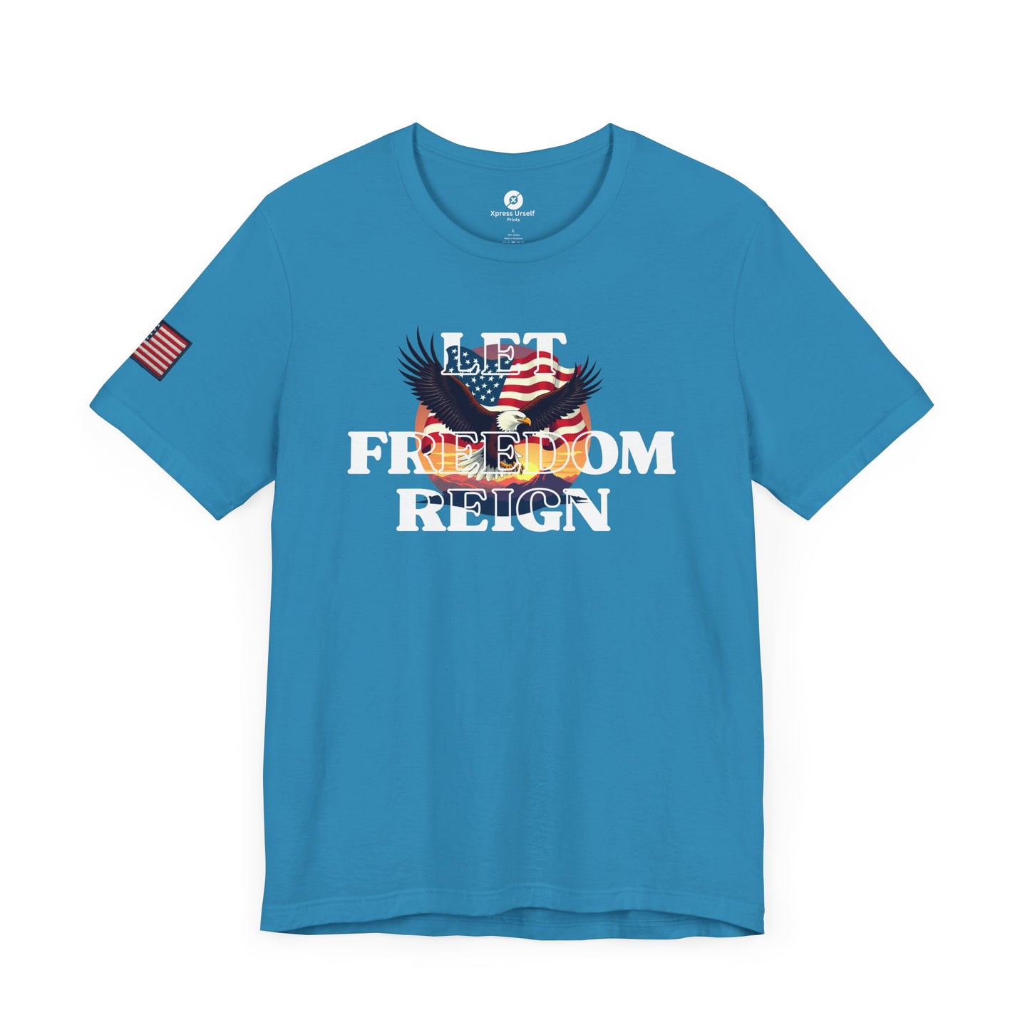 Freedom Reign Unisex Short Sleeve Tee - Patriotic Eagle Design
