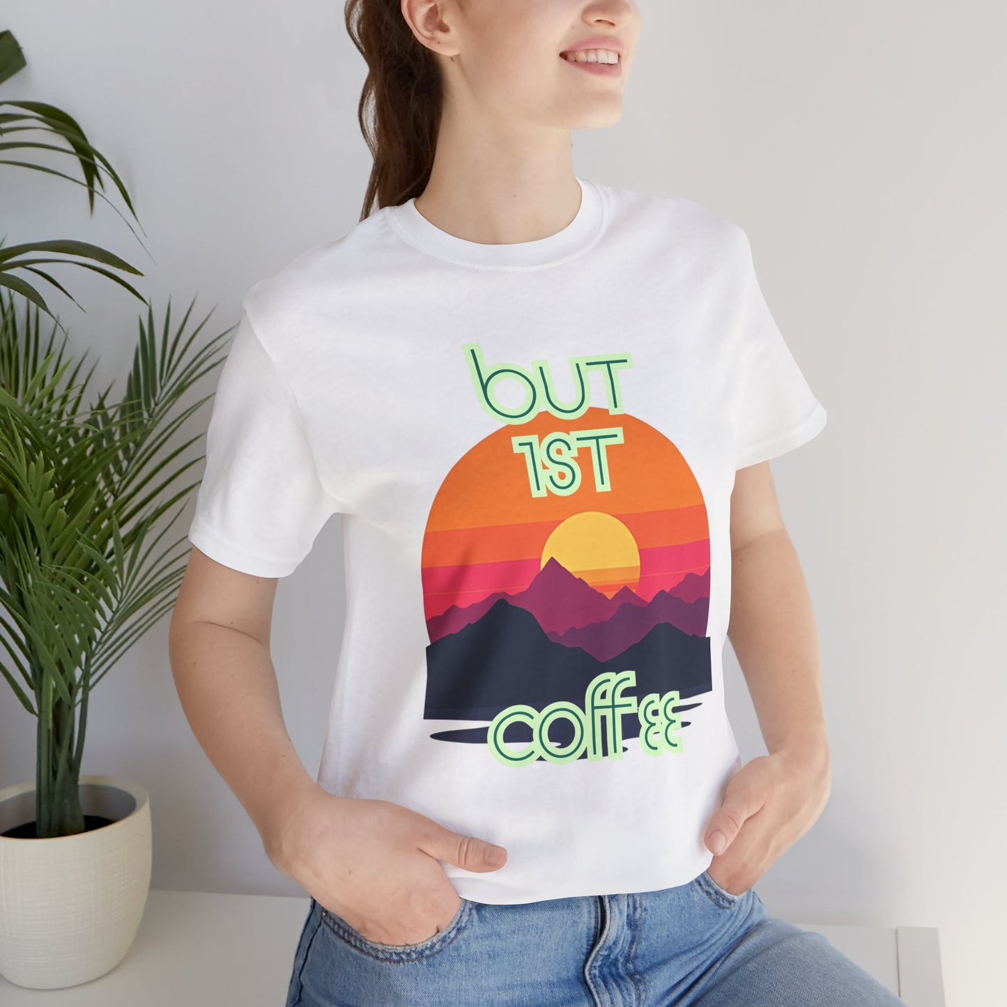 But First Coffee Unisex Jersey Tee - Fun Graphic Tee for Coffee Lovers