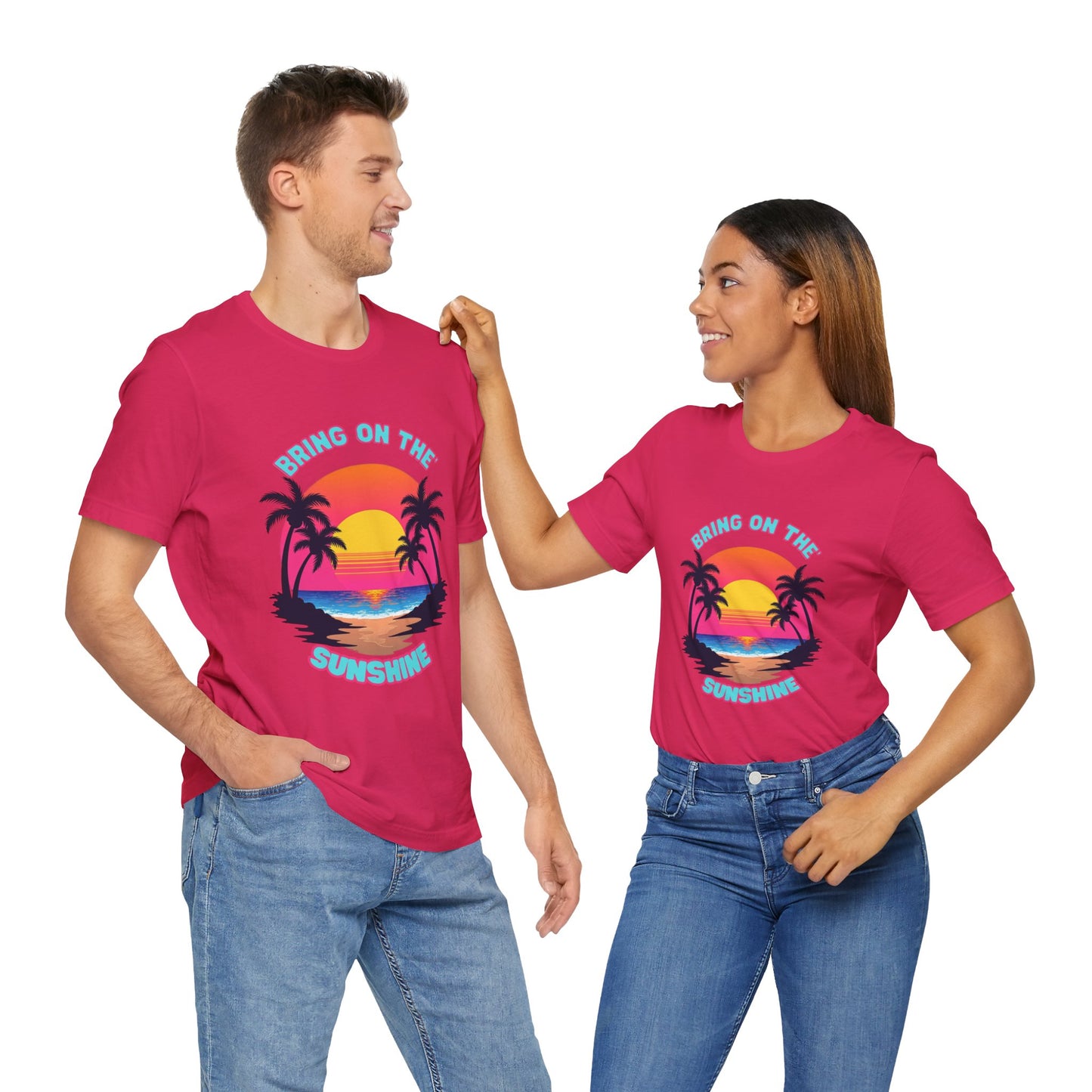 Unisex Jersey Tee - 'Bring on the Sunshine' Tropical Vibe