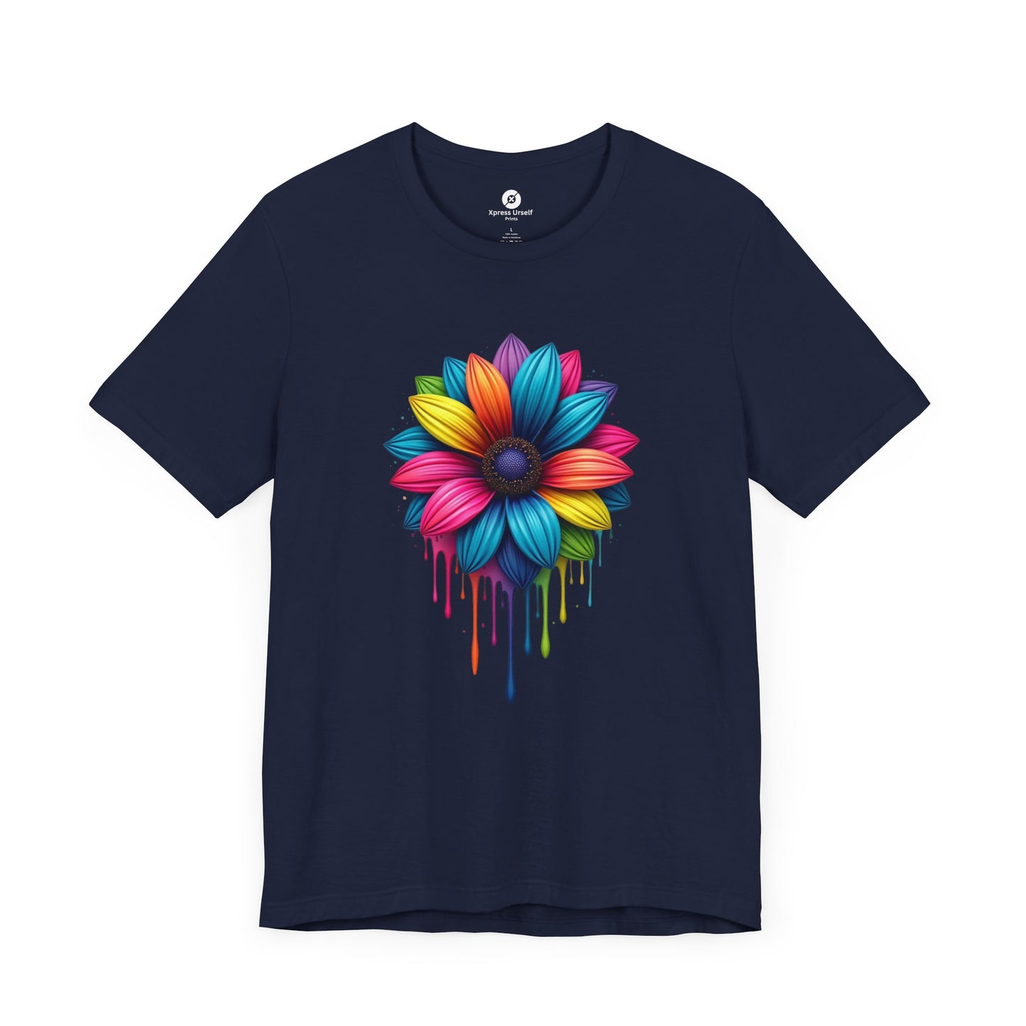 Colorful Flower Short Sleeve Tee - Vibrant Floral Design for Everyday Wear