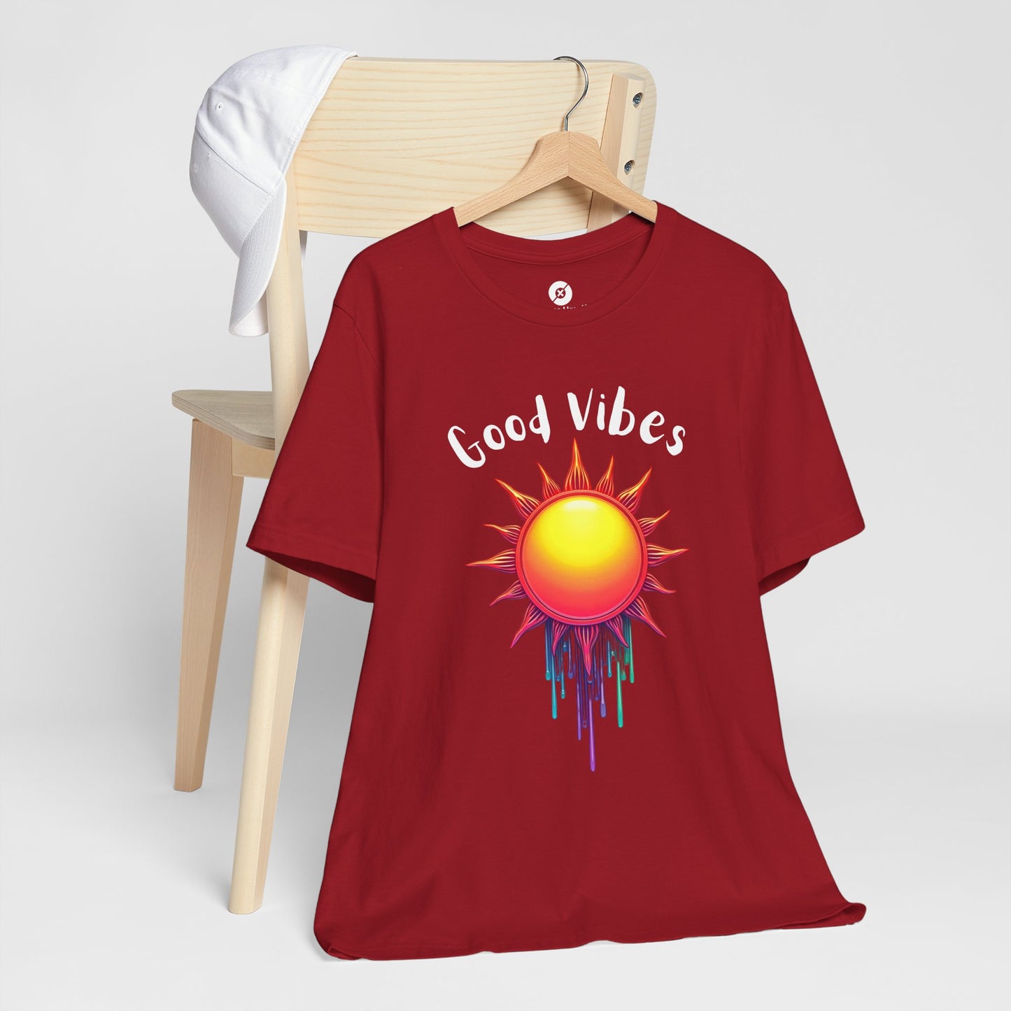 Good Vibes Unisex Short Sleeve Tee - Colorful Sun Design