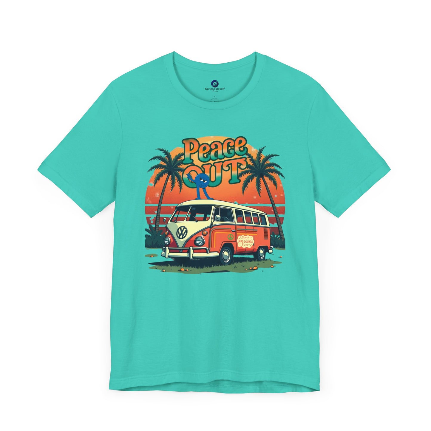 Retro Peace Out Graphic Tee | Unisex Jersey Short Sleeve T-Shirt